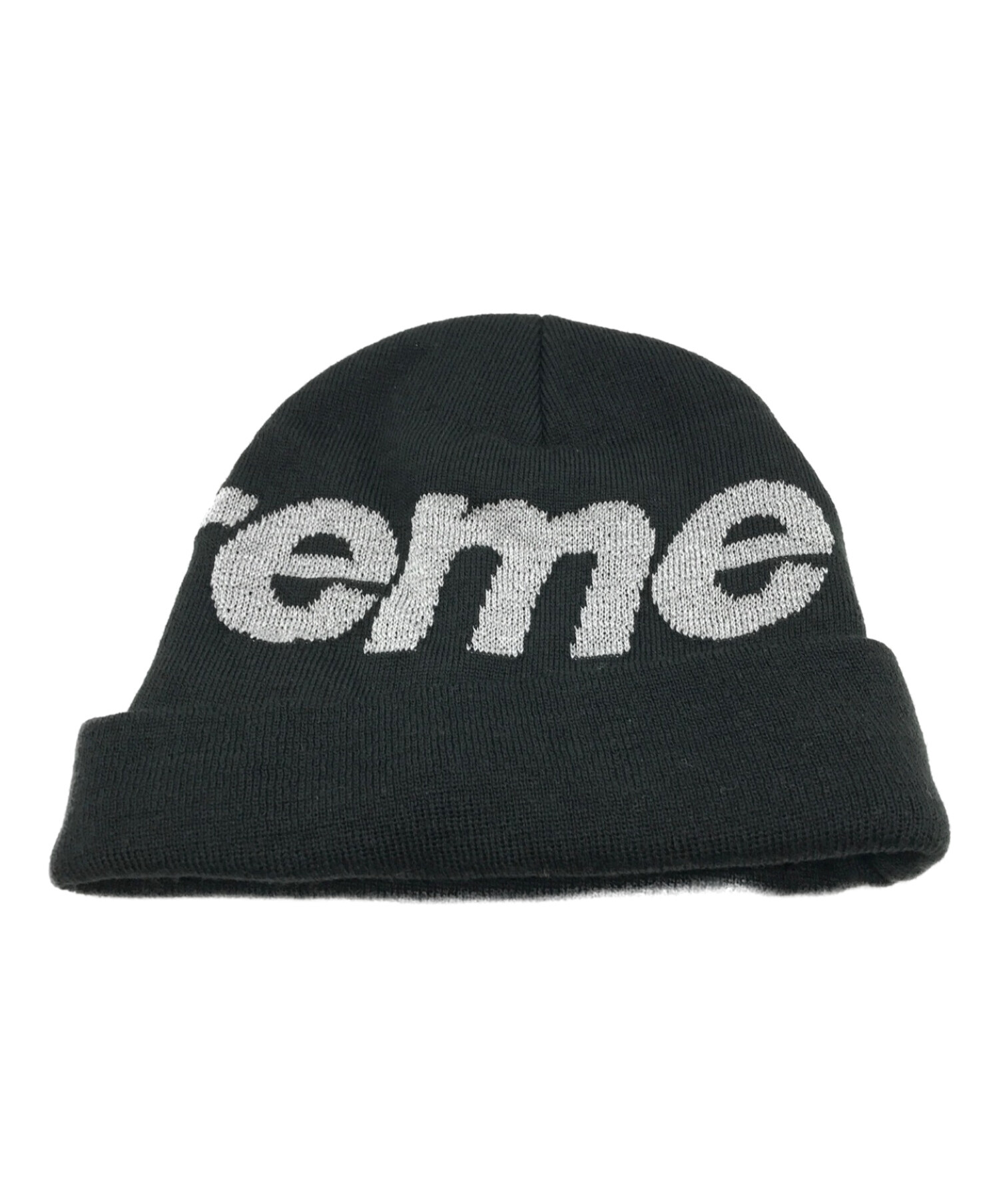 黒 Supreme Big Logo Beanie帽子
