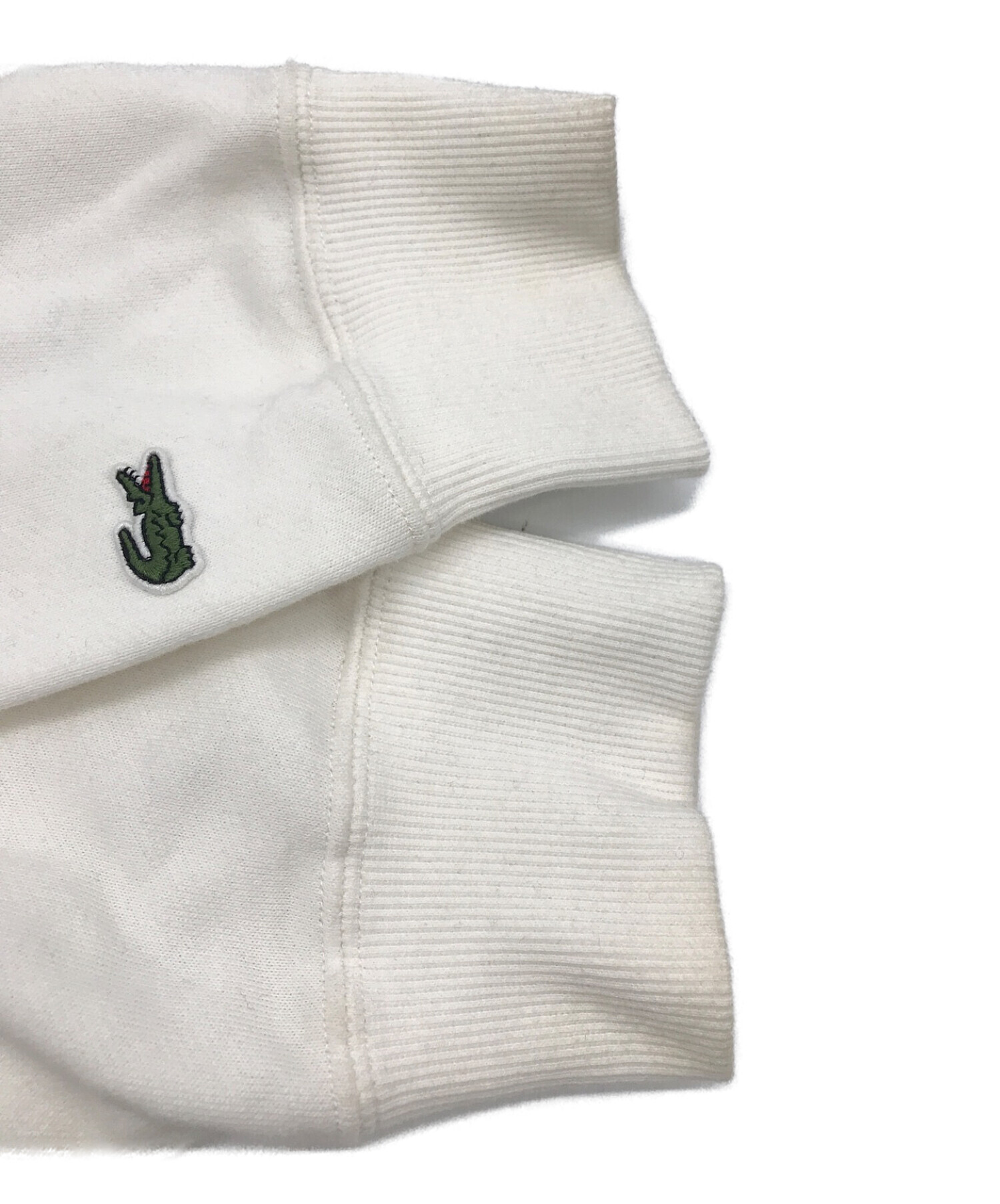 中古・古着通販】LACOSTE (ラコステ) プルオーバーパーカー ホワイト