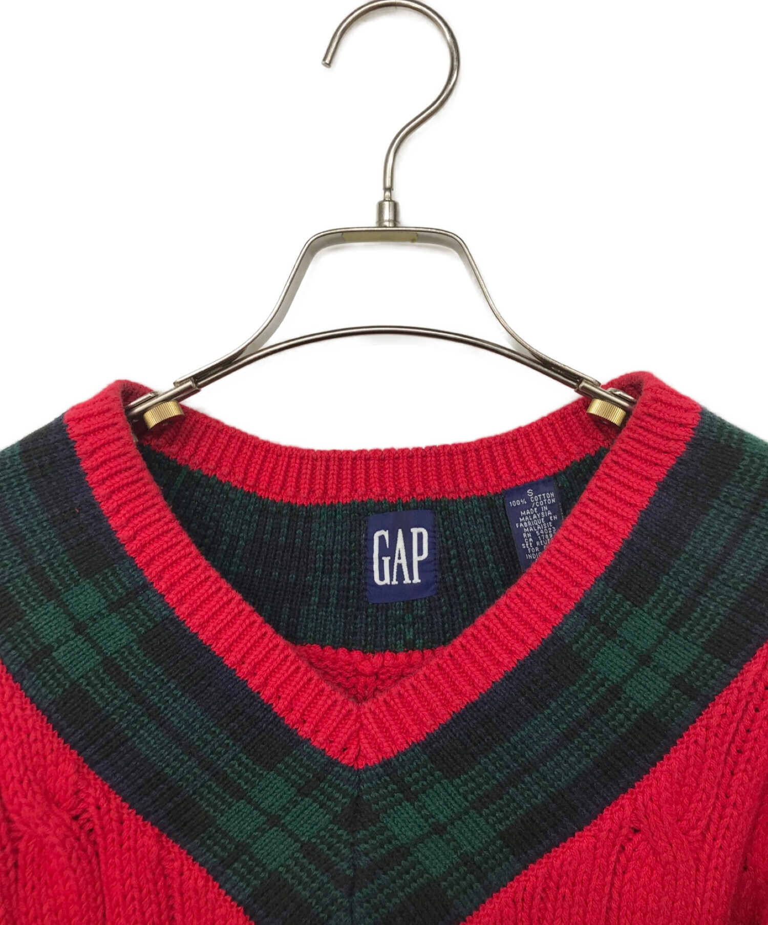 中古・古着通販】OLDGAP (オールドギャップ) Vネックニット レッド