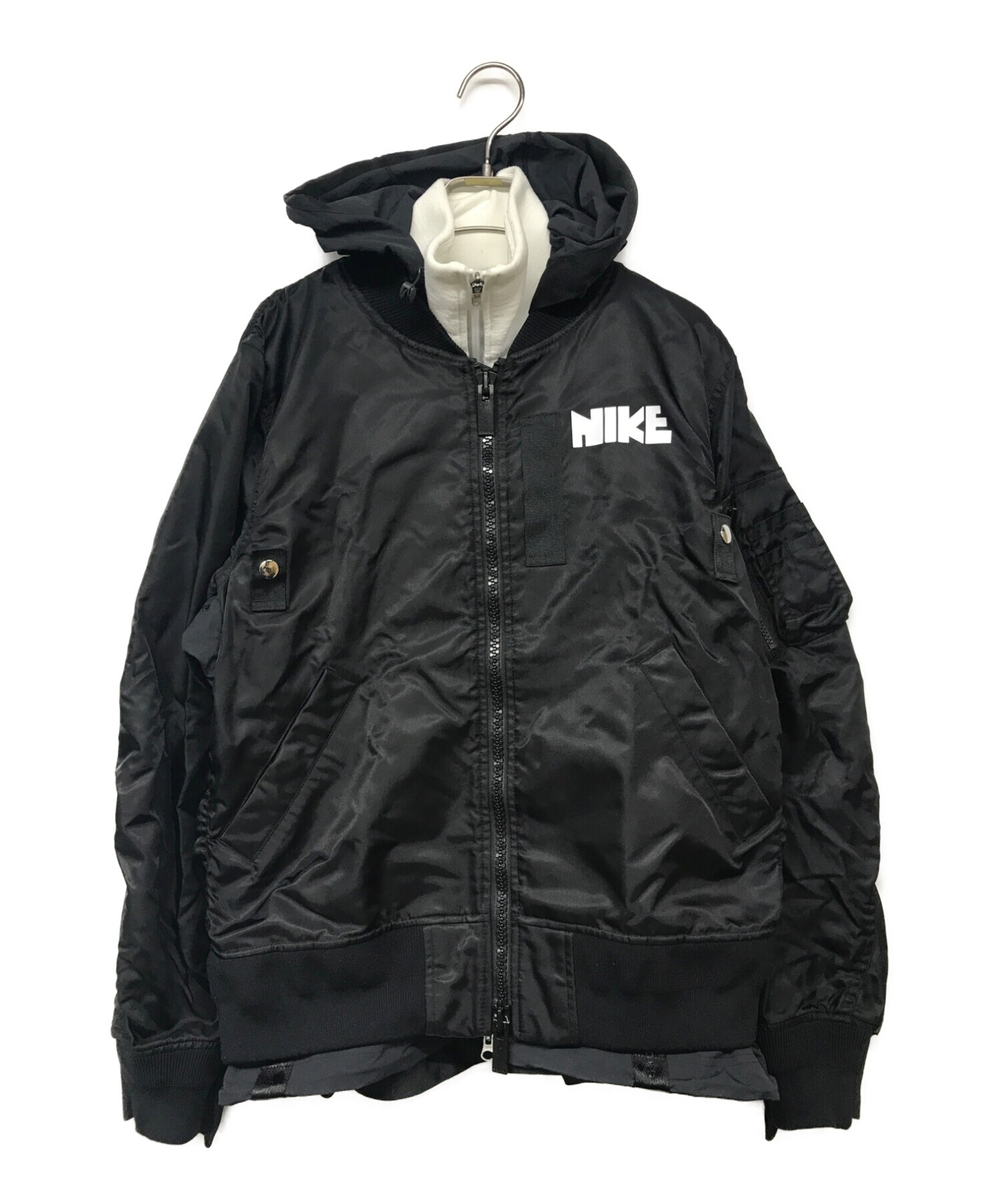 NIKE (ナイキ) sacai (サカイ) NRG LAYERED JKT/NRGレイヤードジャケット ブラック×ホワイト サイズ:S