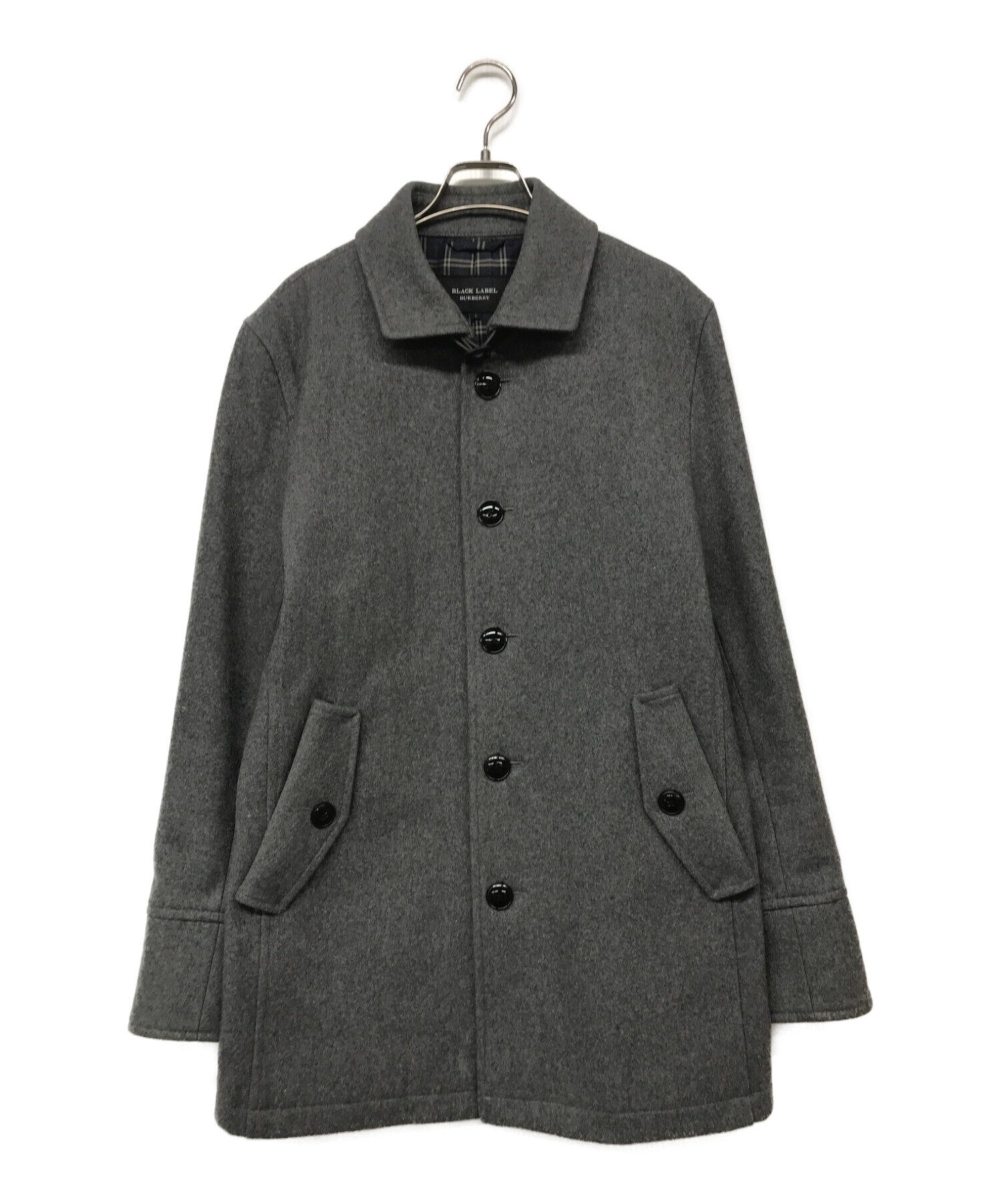 BURBERRY BLACK LABEL ステンカラーコート ブラック Lサイズ-