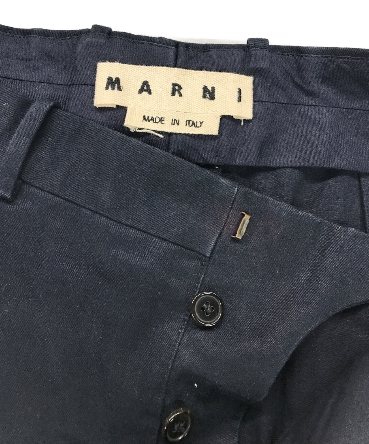 中古・古着通販】MARNI (マルニ) テーパードパンツ ネイビー サイズ:48