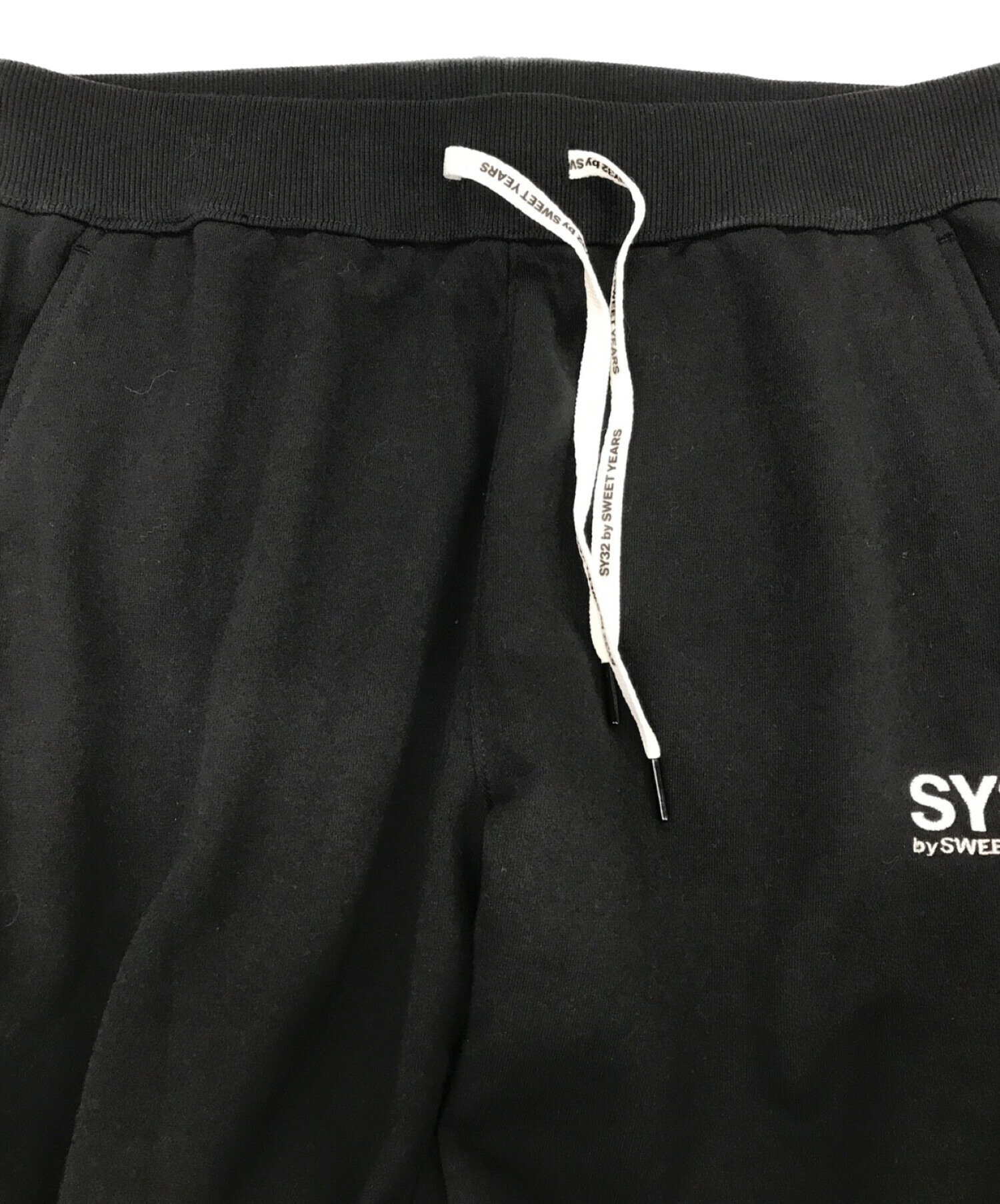 SY32 by SWEET YEARS (エスワイサーティトゥバイスィートイヤーズ) BASIC SWEAT ZIP  PANTS/ベーシックスウェットジップパンツ ブラック サイズ:Ｍ