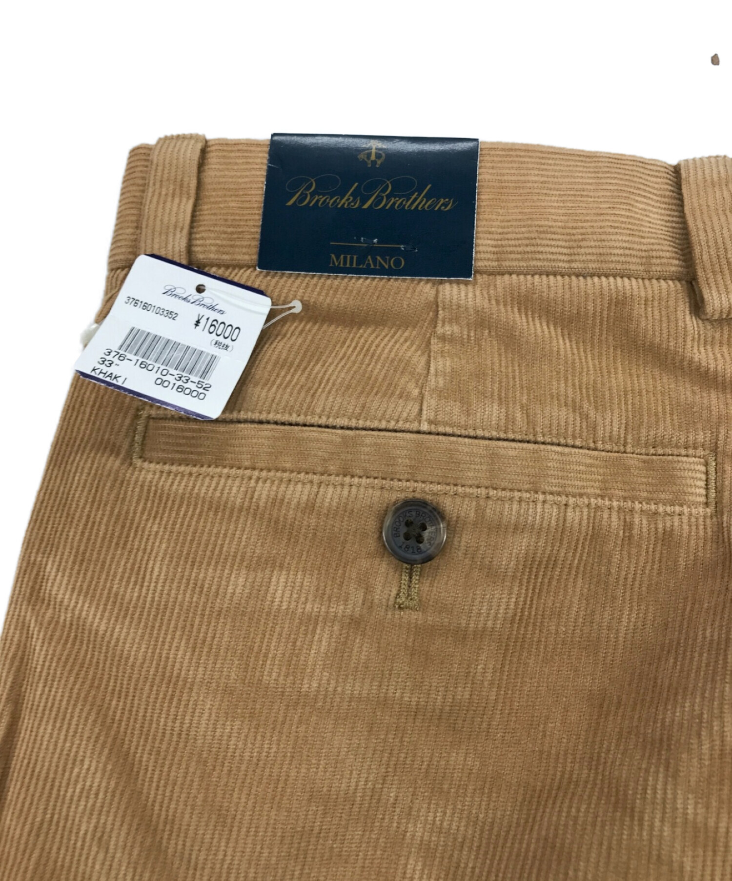 BROOKS BROTHERS (ブルックスブラザーズ) コーデュロイカーゴパンツ ブラウン サイズ:W33