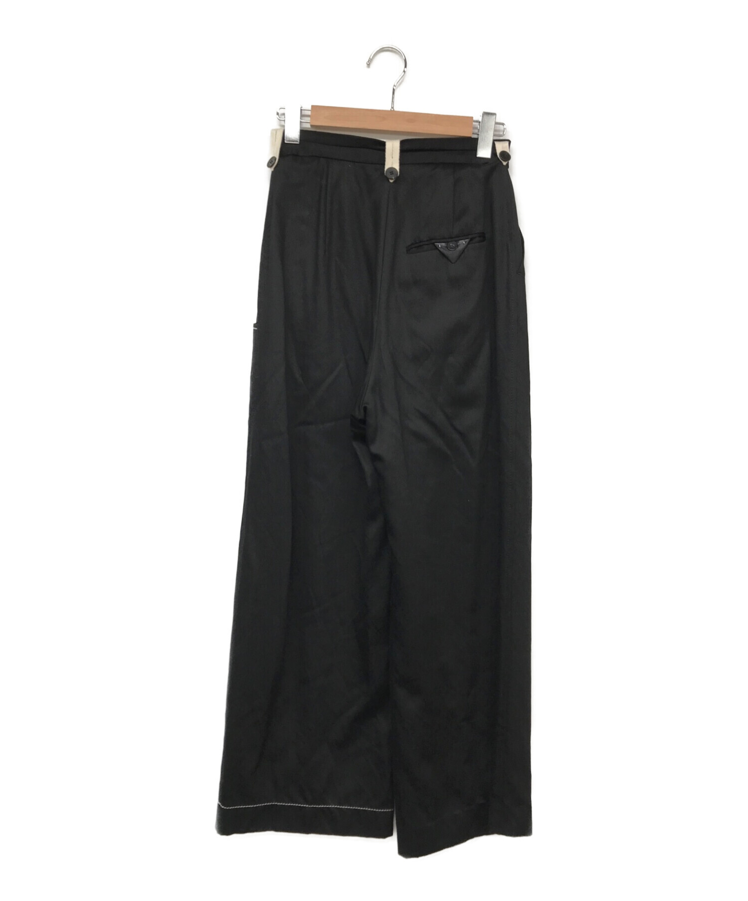 IRENE (アイレネ) Hollowout Satin Trousers/ホロウアウトサテントラウザーズ ブラック サイズ:34