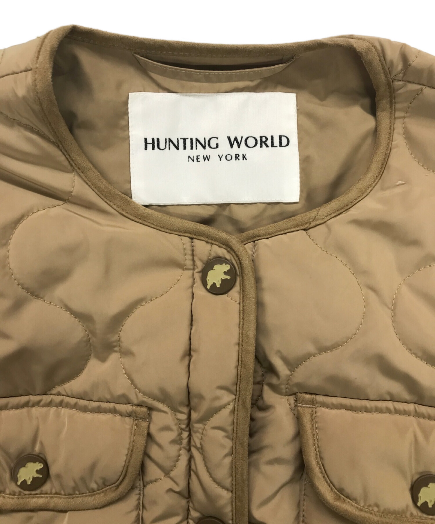 HUNTING WORLD (ハンティングワールド) キルティングコート ベージュ サイズ:M