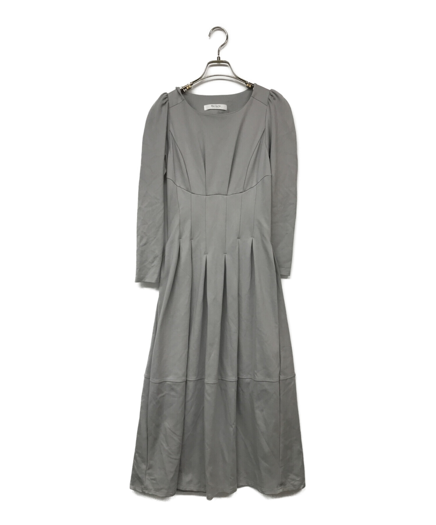 HER LIP TO (ハーリップトゥ) Marylebone Midi Dress/メリルボーンミディドレス グレー サイズ:M