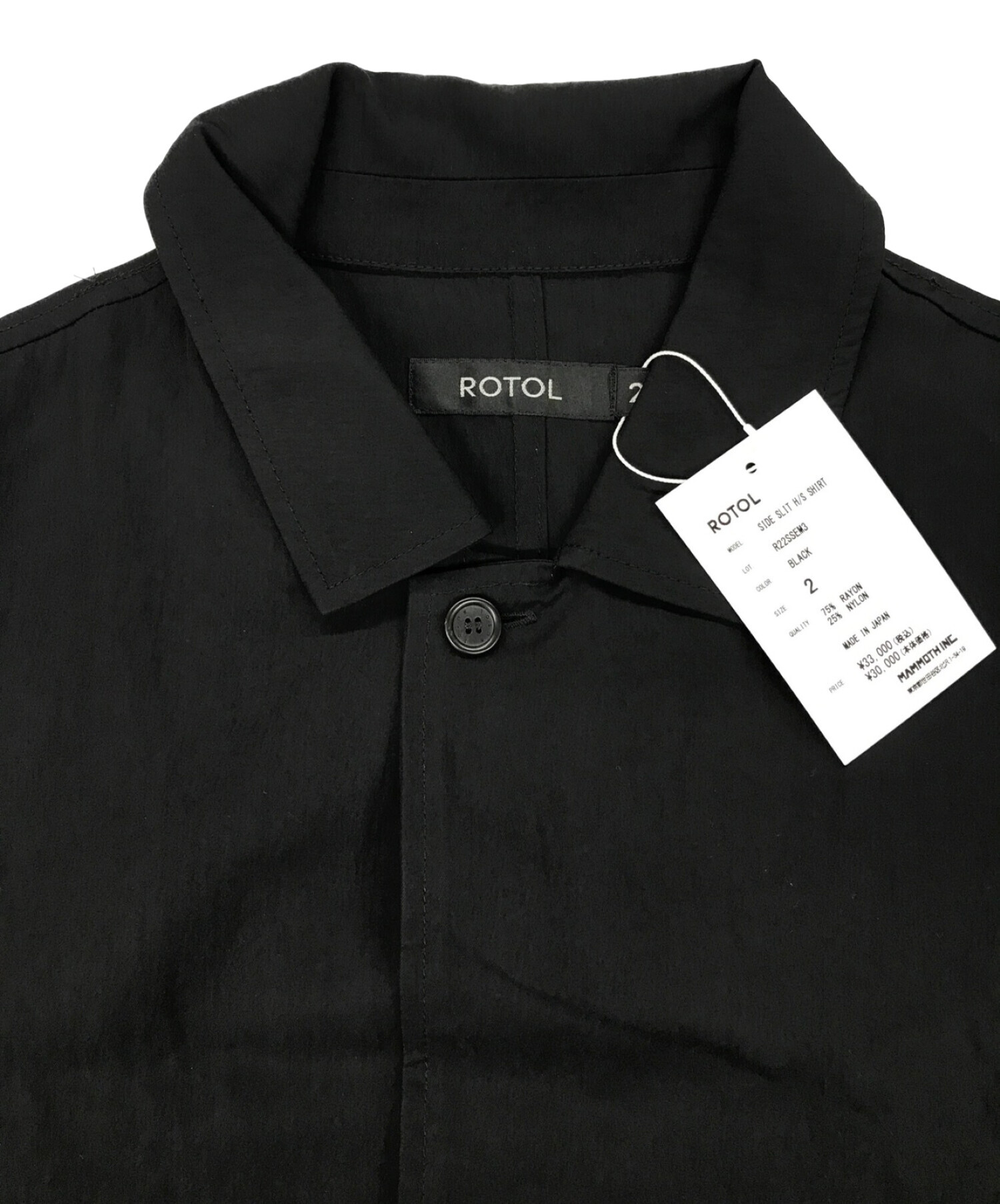 中古・古着通販】ROTOL (ロトル) SIDE SLIT H/S SHIRT ブラック サイズ