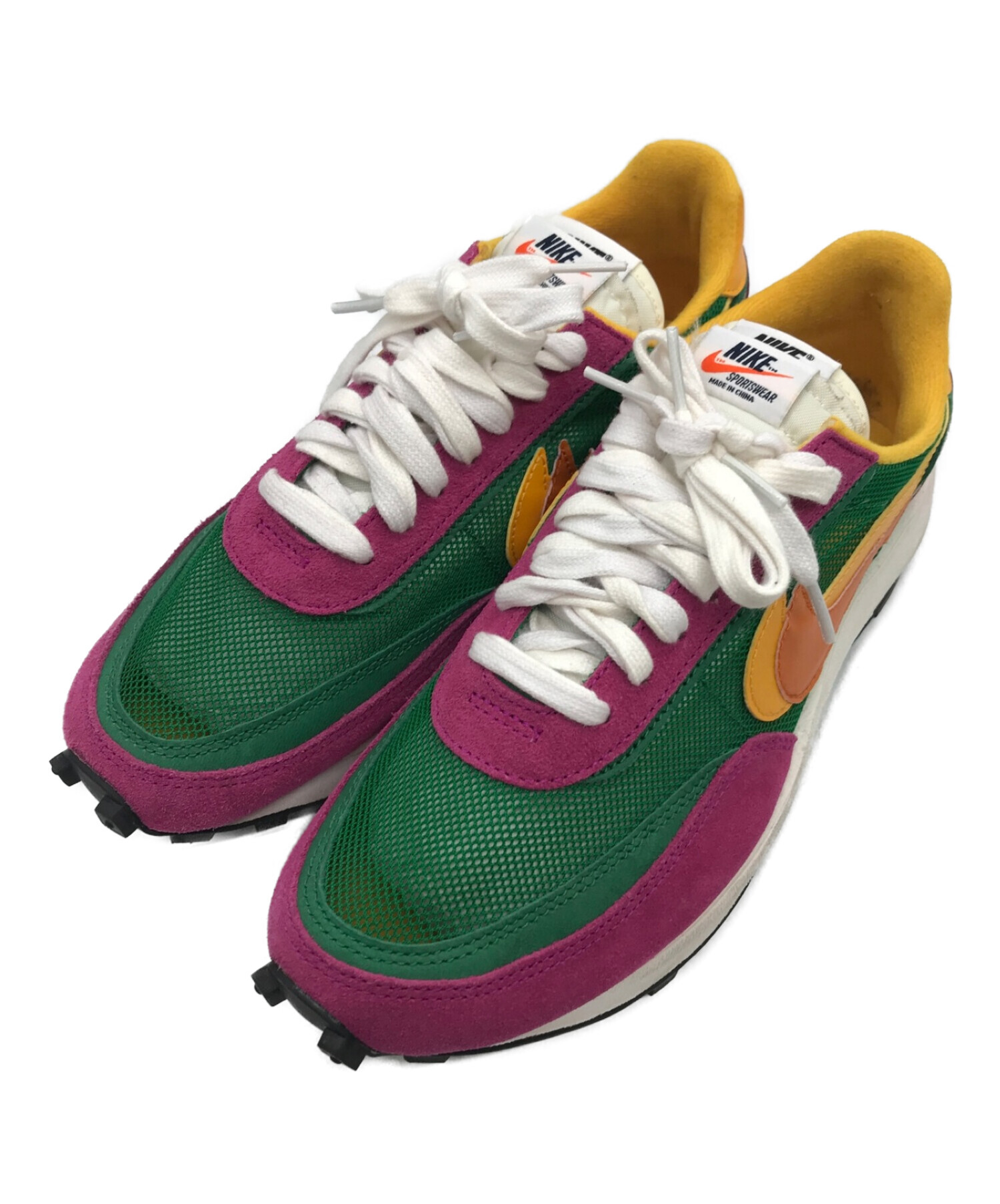 NIKE (ナイキ) sacai (サカイ) ローカットスニーカー ピンク×グリーン サイズ:26.5