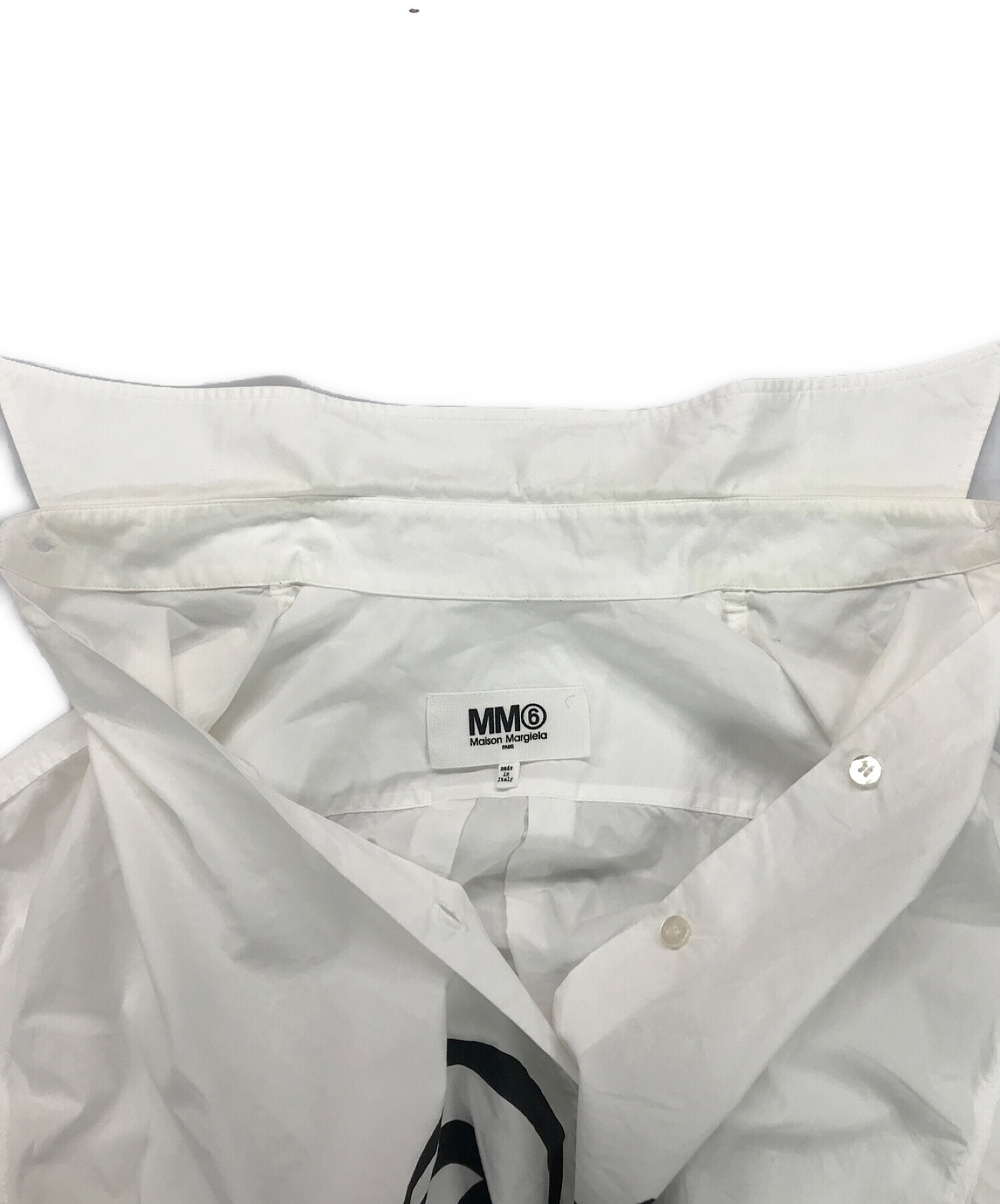 MM6 Maison Margiela (エムエムシックス メゾンマルジェラ) リバースロゴオーバーシャツ ホワイト サイズ:42