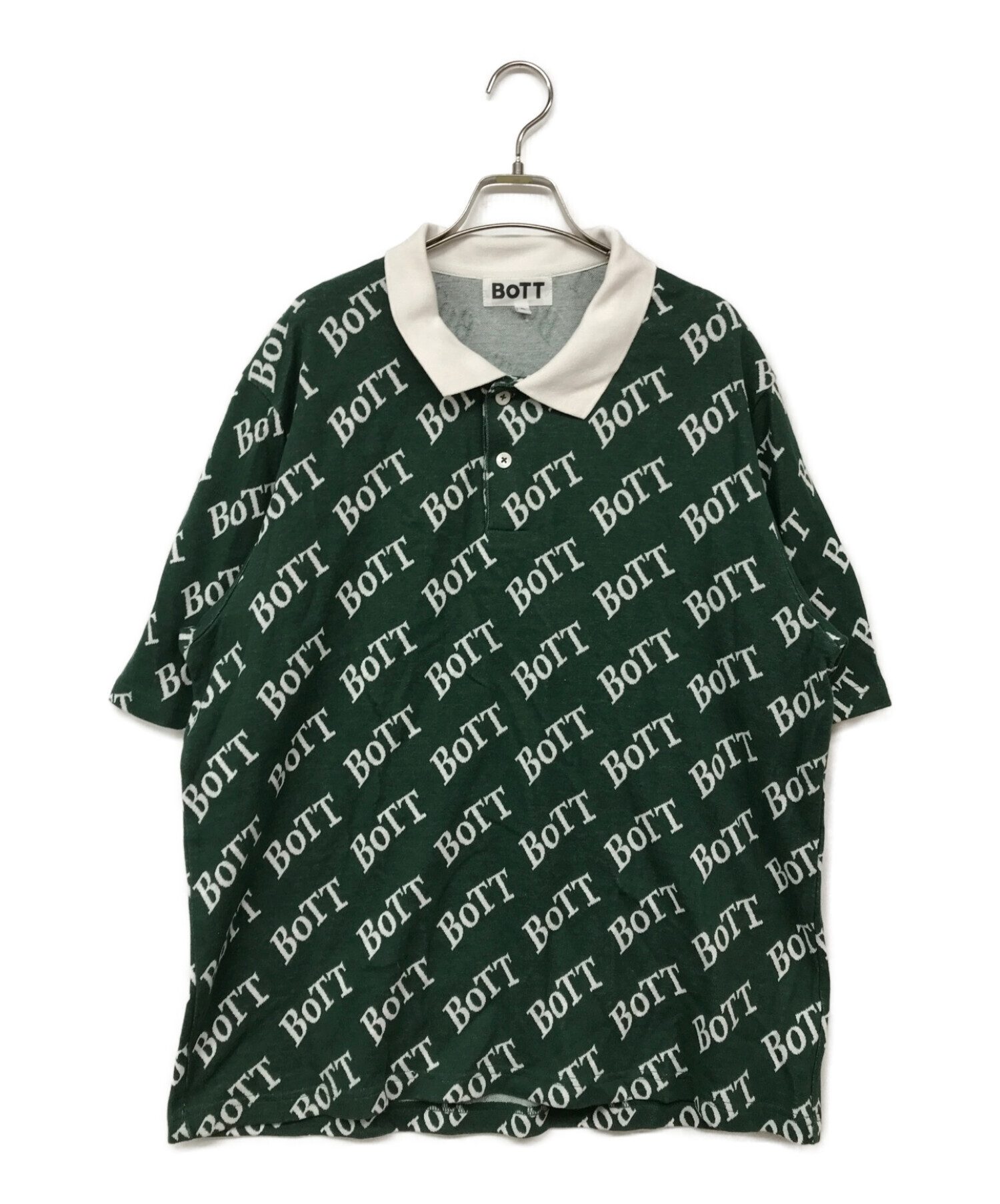 BoTT (ボット) 総柄ポロシャツ グリーン サイズ:XL