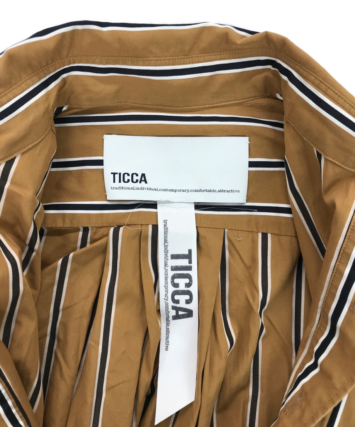 中古・古着通販】ticca (ティッカ) ストライプシャツワンピース