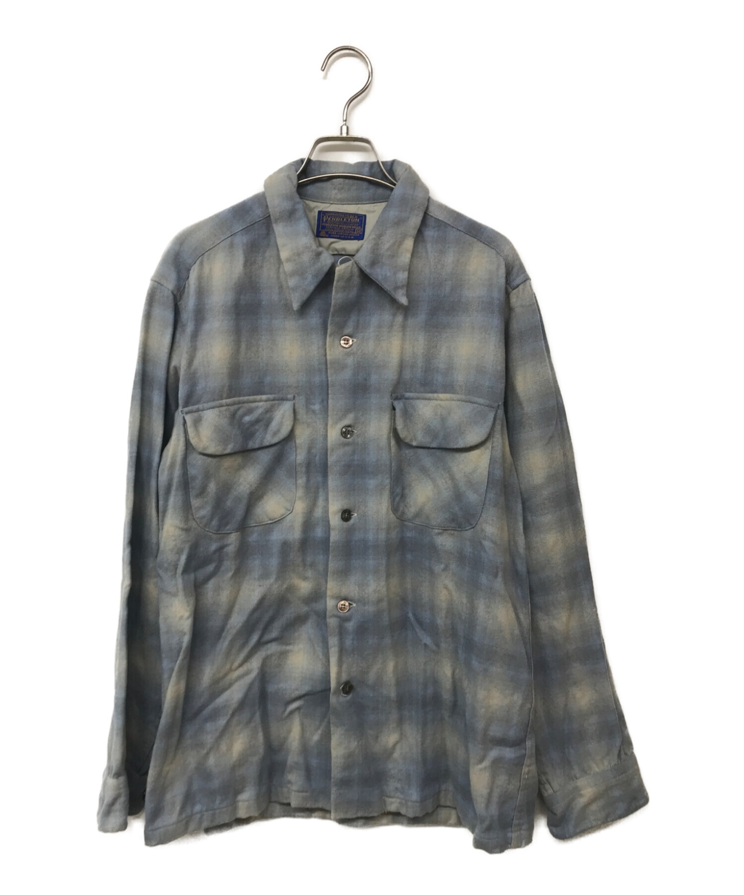 PENDLETON (ペンドルトン) オープンカラーシャツ グレー×ブルー サイズ:M