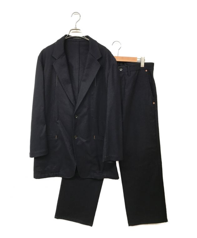 中古・古着通販】Yohji Yamamoto pour homme (ヨウジヤマモト プールオム) ウールセットアップスーツ ネイビー  サイズ:L｜ブランド・古着通販 トレファク公式【TREFAC FASHION】スマホサイト