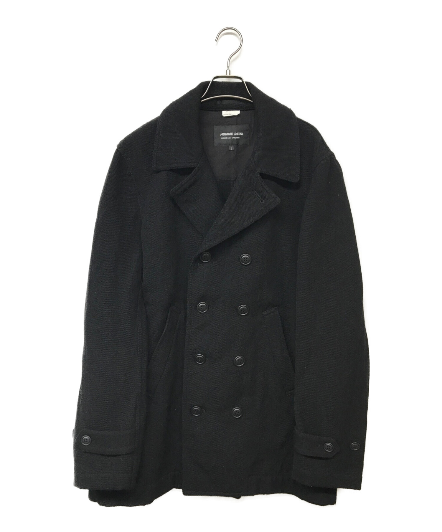 中古・古着通販】COMME des GARCONS HOMME DEUX (コムデギャルソン オム ドゥ) Pコート ブラック  サイズ:L｜ブランド・古着通販 トレファク公式【TREFAC FASHION】スマホサイト