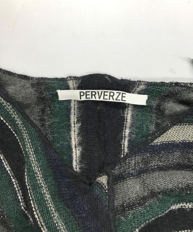 中古・古着通販】PERVERZE (パーバーズ) カラーストライプニット ...