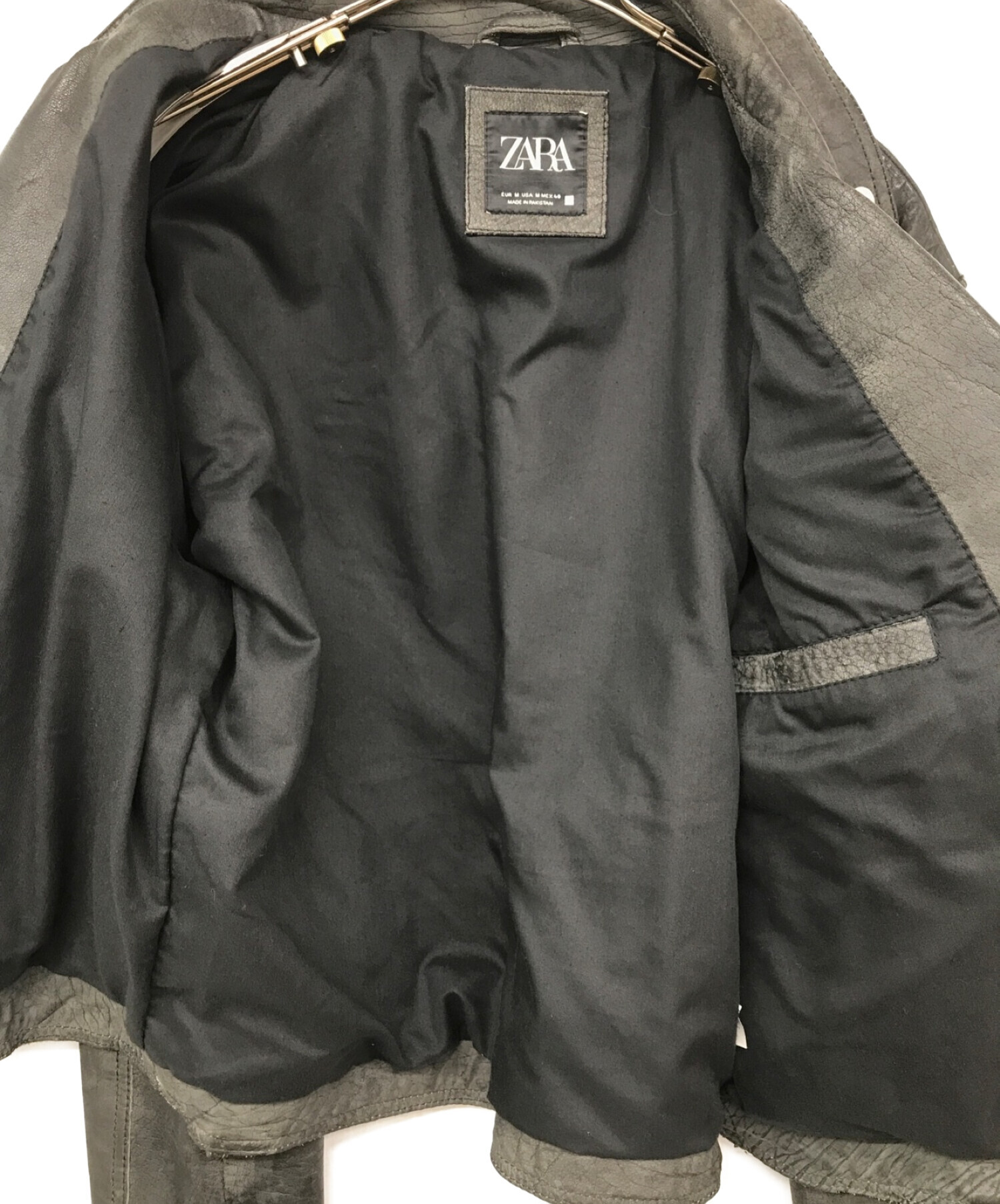 中古・古着通販】ZARA (ザラ) ヴィンテージ加工ライダースジャケット 