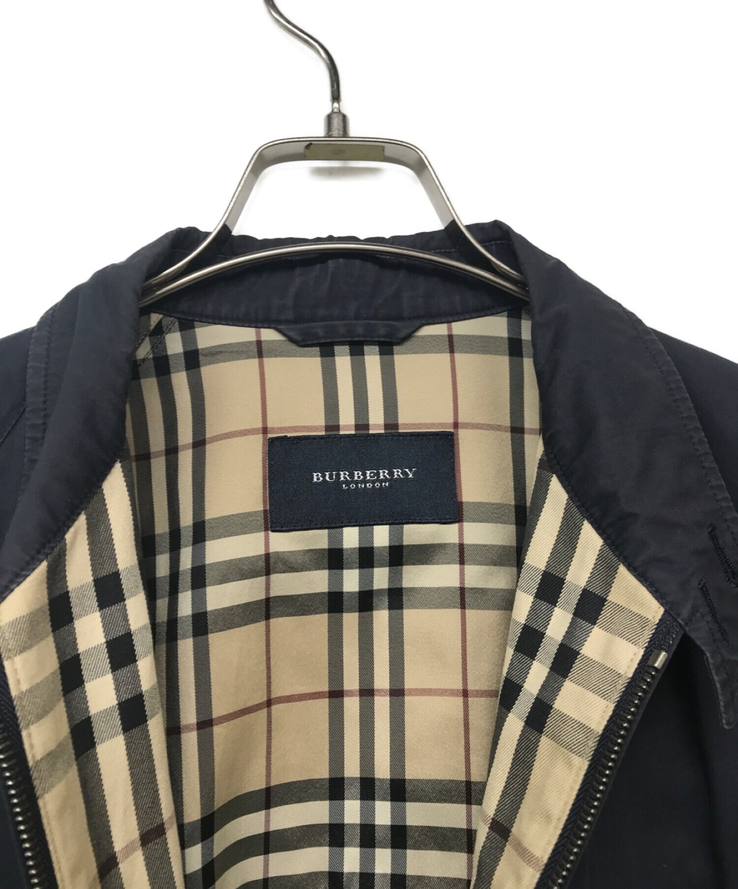 BURBERRY LONDON (バーバリー ロンドン) 裏ノバチェックジップジャケット ネイビー サイズ:M