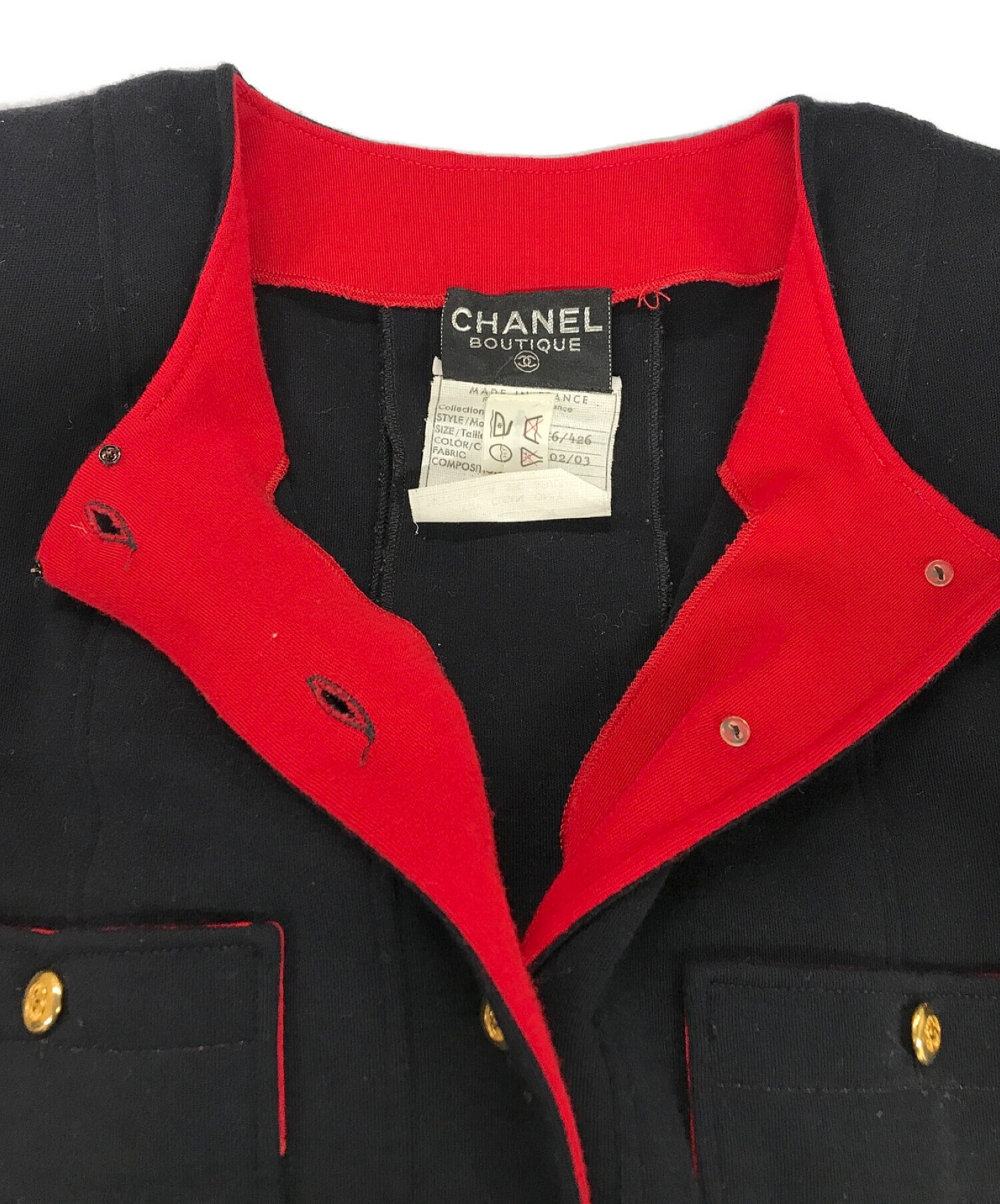 中古・古着通販】CHANEL (シャネル) ゴールドボタンワンピース