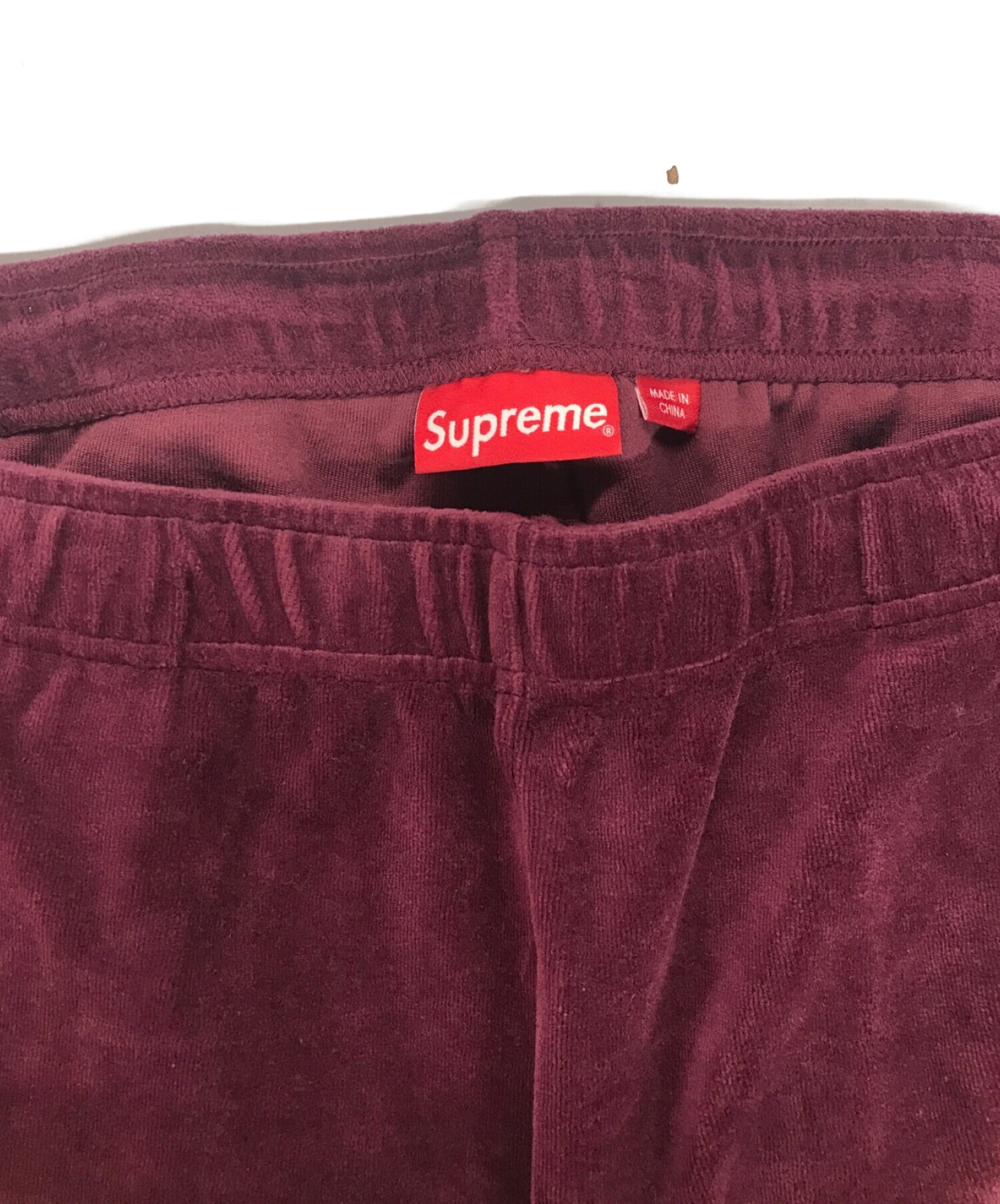 SUPREME (シュプリーム) 22AW Studded Velour Track Pant/スタッズベロアトラックラインパンツ ボルドー  サイズ:XL