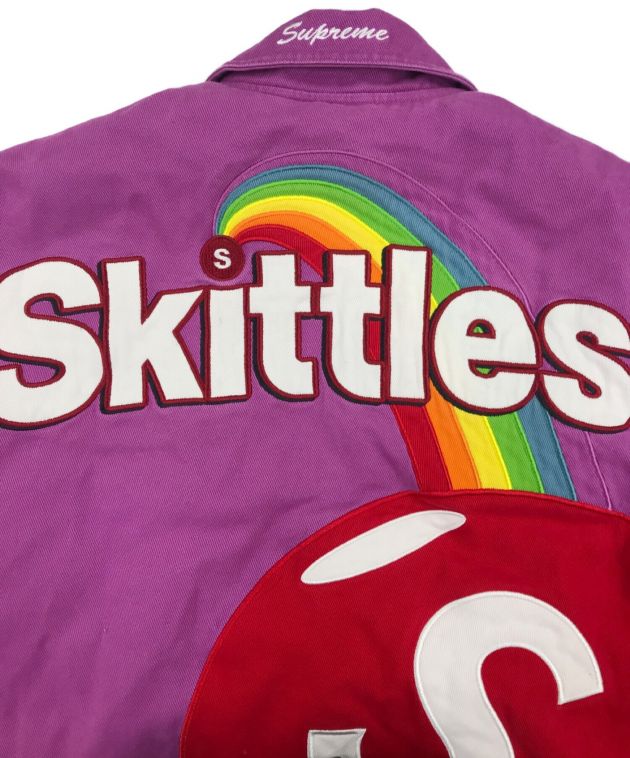 SUPREME (シュプリーム) MITCHELL & NESS (ミッチェルアンドネス) Skittles Varsity  Jacket/スキットルズバーシティジャケット パープル サイズ:S