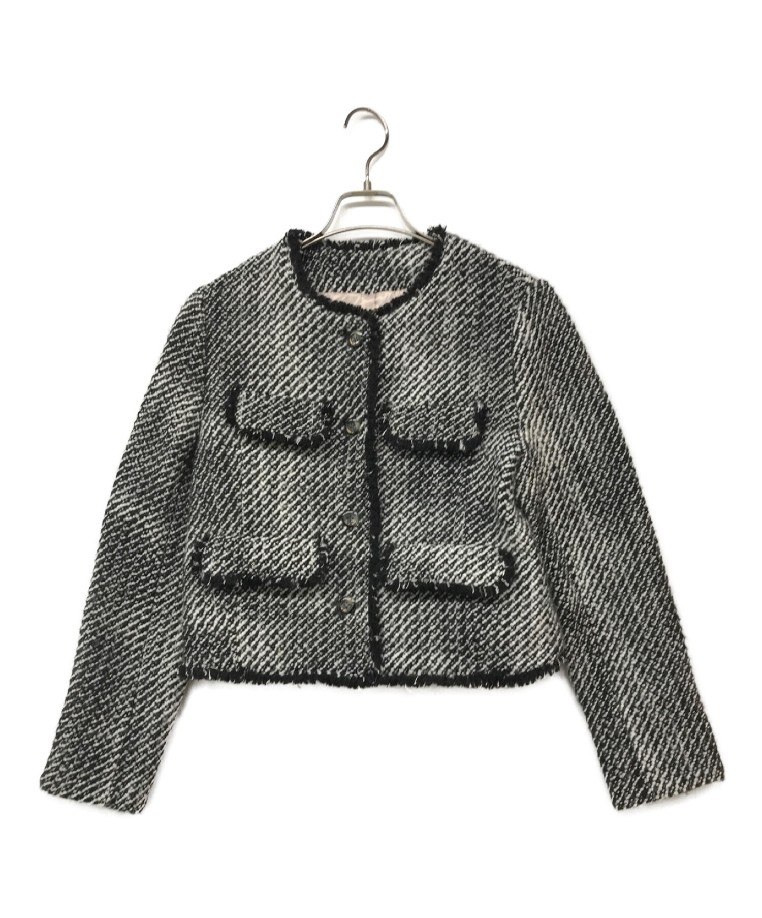 HER LIP TO (ハーリップトゥ) Wool-Blend Fancy Tweed Jacket ブラック サイズ:M