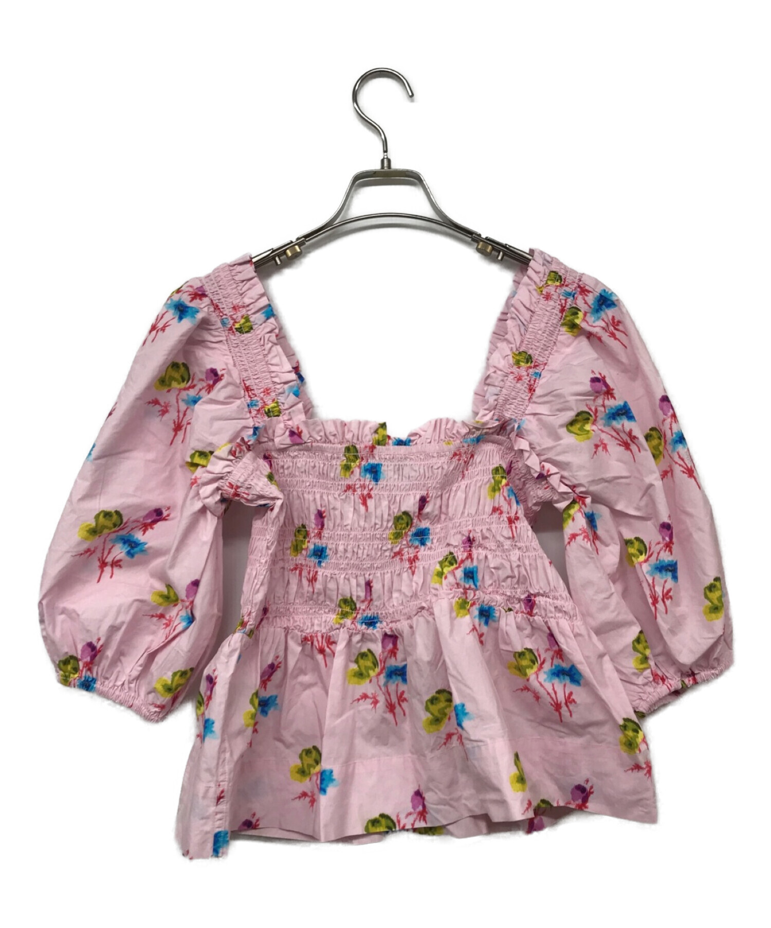 中古・古着通販】GANNI (ガニー) Printed Cotton Smock Blouse/プリン