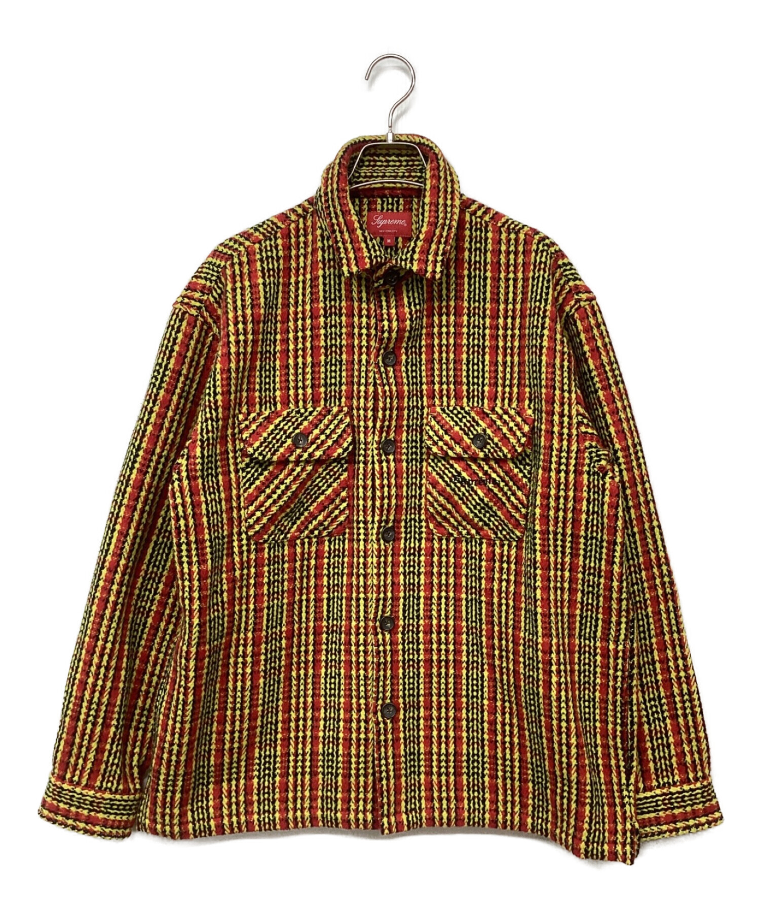 SUPREME (シュプリーム) Heavy Flannel Shirt/ヘビーフランネルシャツ レッド×イエロー サイズ:M