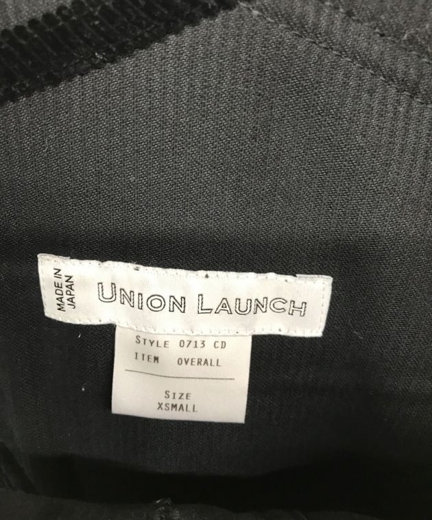 UNION LAUNCH (ユニオンランチ) コーデュロイオーバーオール ブラック サイズ:XS
