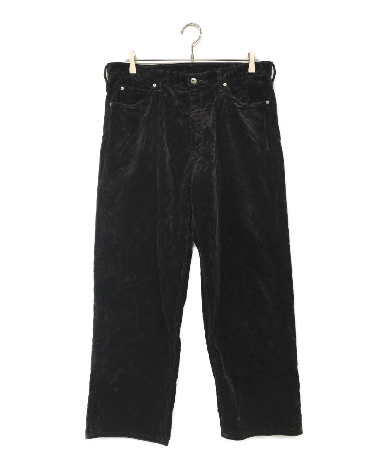 AURALEE (オーラリー) WASHED CORDUROY 5P PANTS/ウォッシュドコーデュロイ5ポケットパンツ ブラック サイズ:5