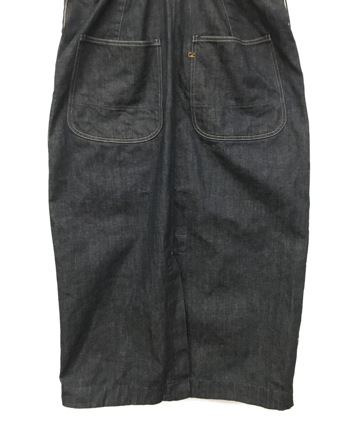 45R (フォーティーファイブアール) ライ麦デニムのオーバースカート（濃） インディゴ サイズ:表記無し