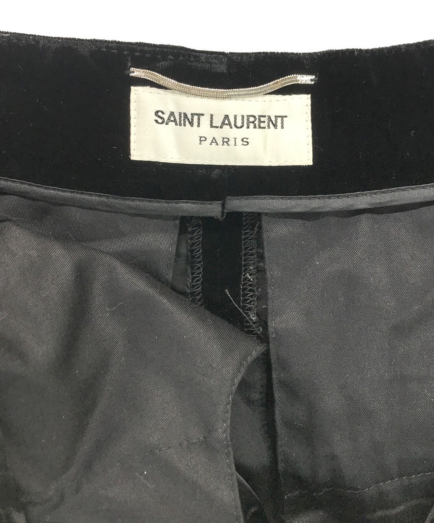 Saint Laurent Paris (サンローランパリ) ベロアスラックスロングパンツ ブラック サイズ:44