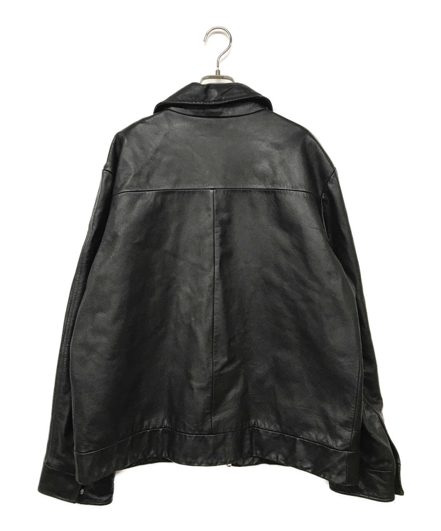 BANANA REPUBLIC (バナナリパブリック) シングルレザージャケット ブラック サイズ:XL