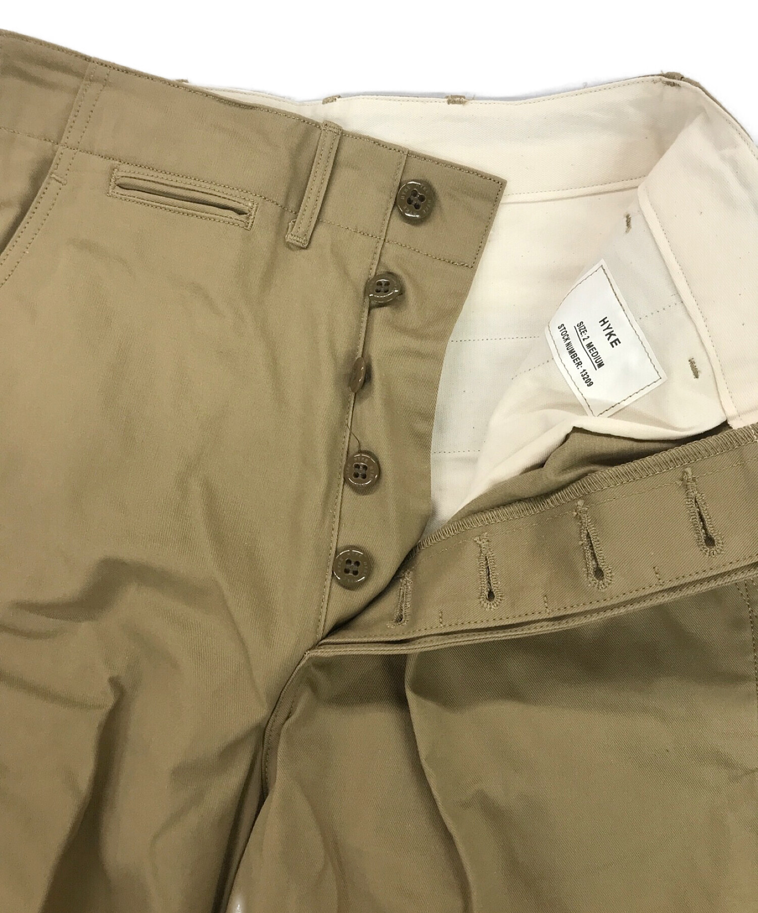 HYKE (ハイク) COTTON TWILL ARMY CHINOS / ツイルアーミーチノ ベージュ サイズ:M