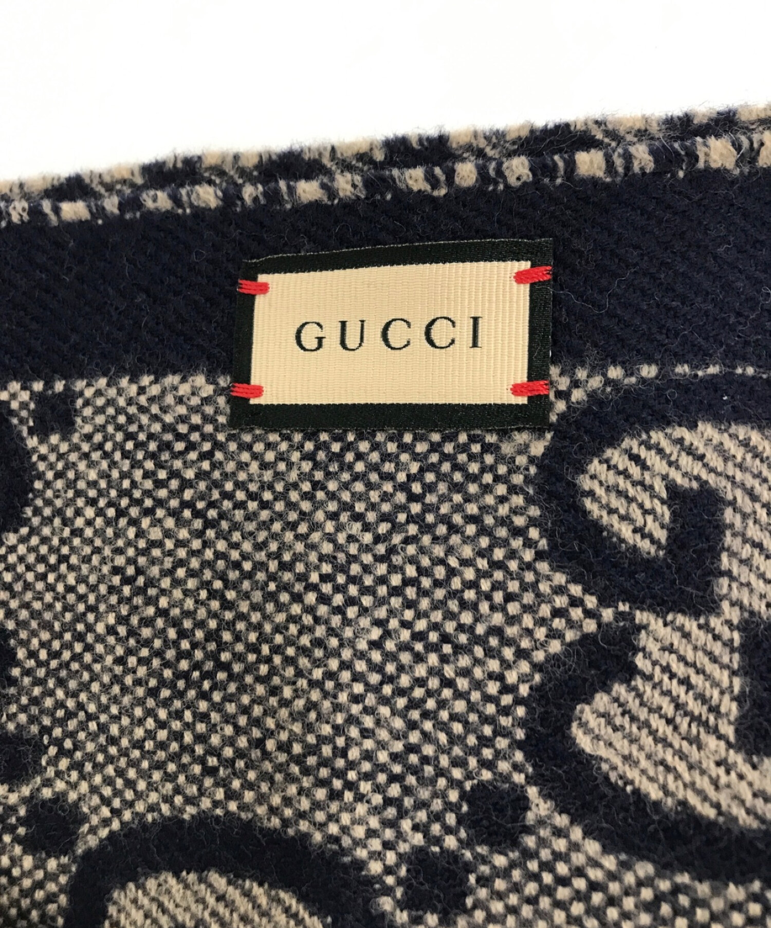 中古・古着通販】GUCCI (グッチ) ギンガムチェックGGロゴマフラー