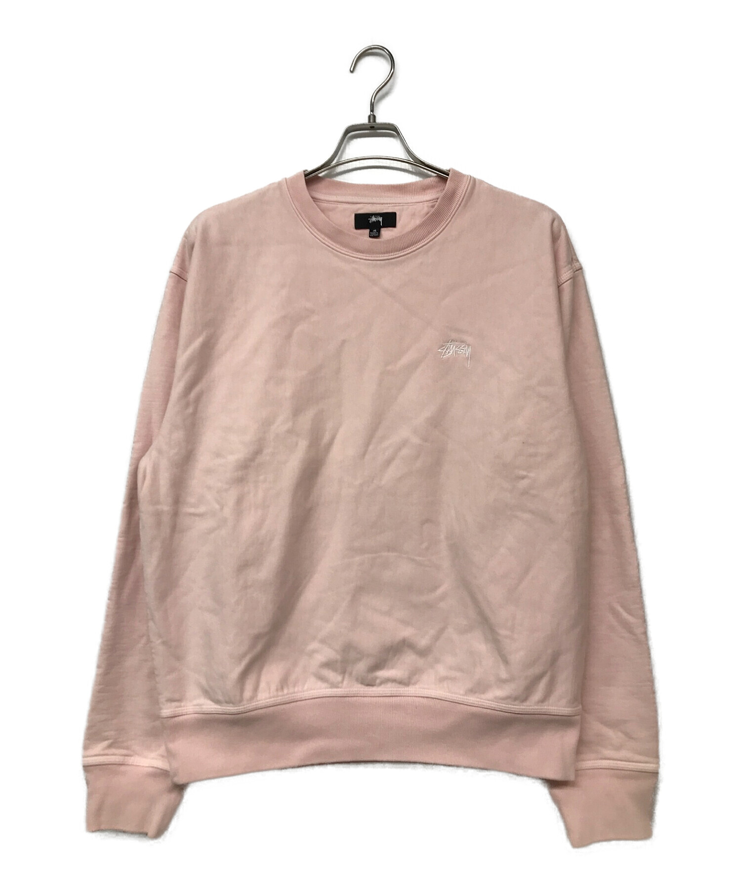 stussy (ステューシー) Stock Logo crew sweat/ストックロゴクルースウェット ピンク サイズ:M