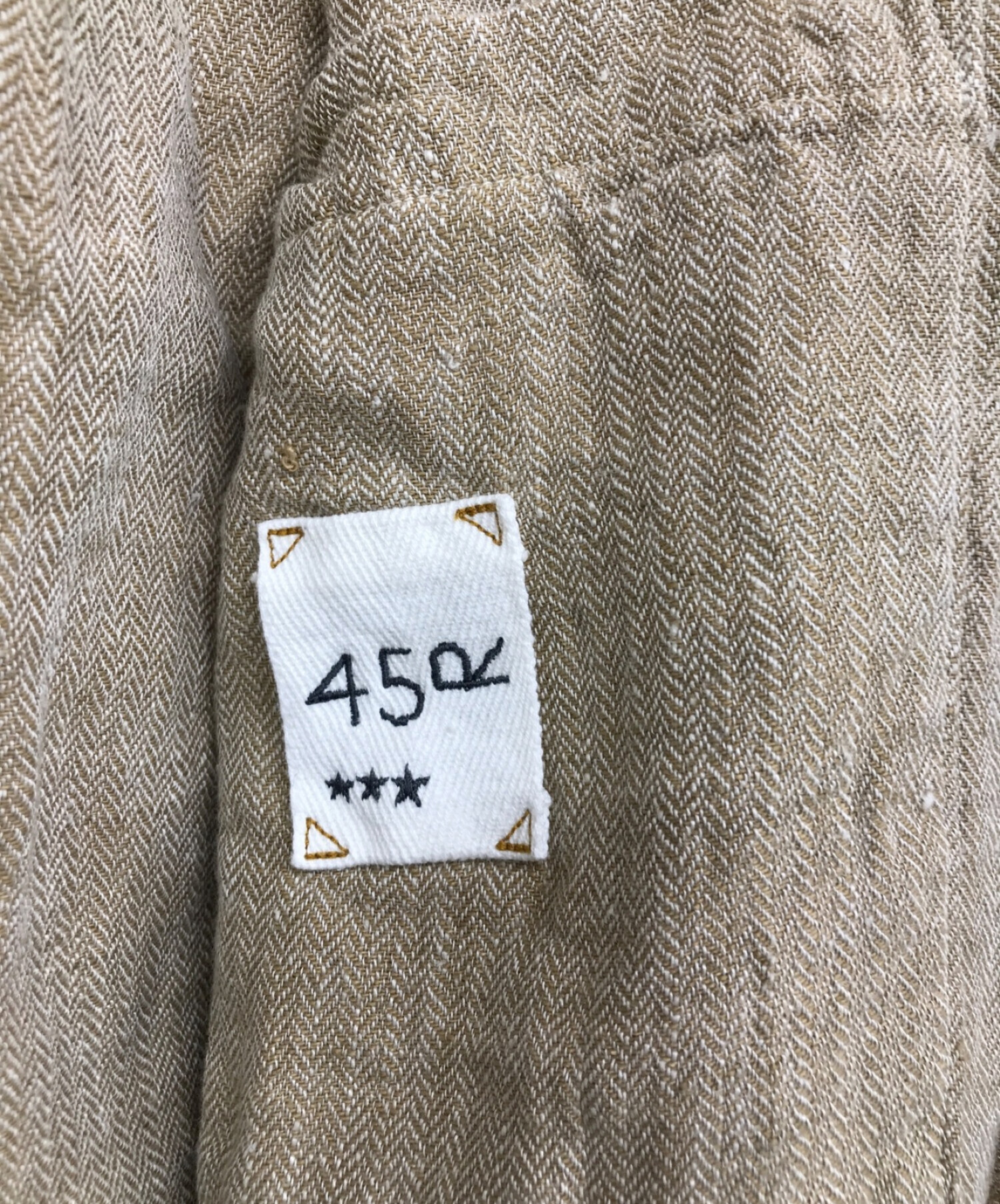 45R (フォーティーファイブアール) インドリネンヘリンボンのシャツジャケット ベージュ サイズ:3