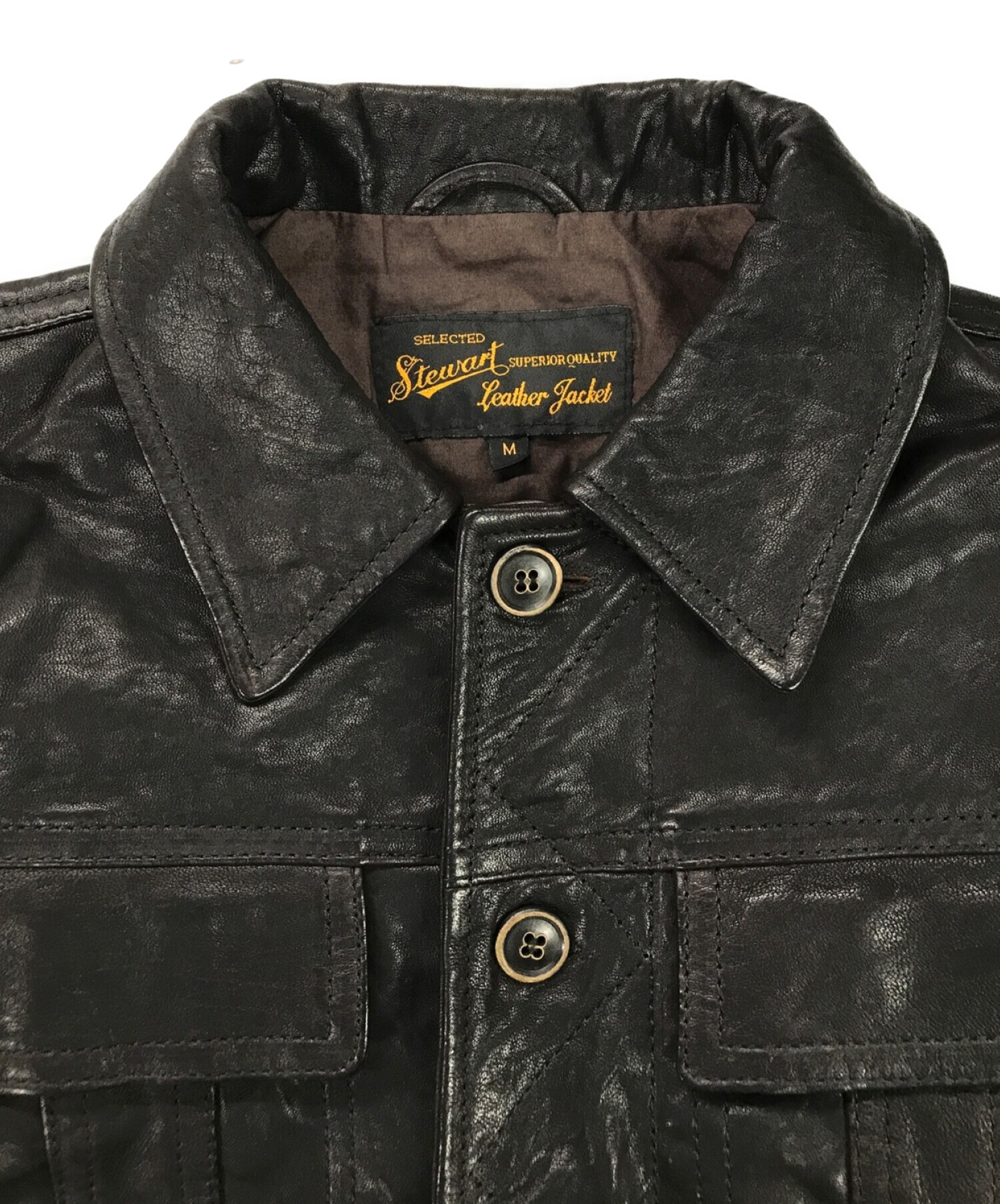 Stewart Leather Jacket. (スチュワートレザージャケット) レザージャケット ブラック サイズ:M