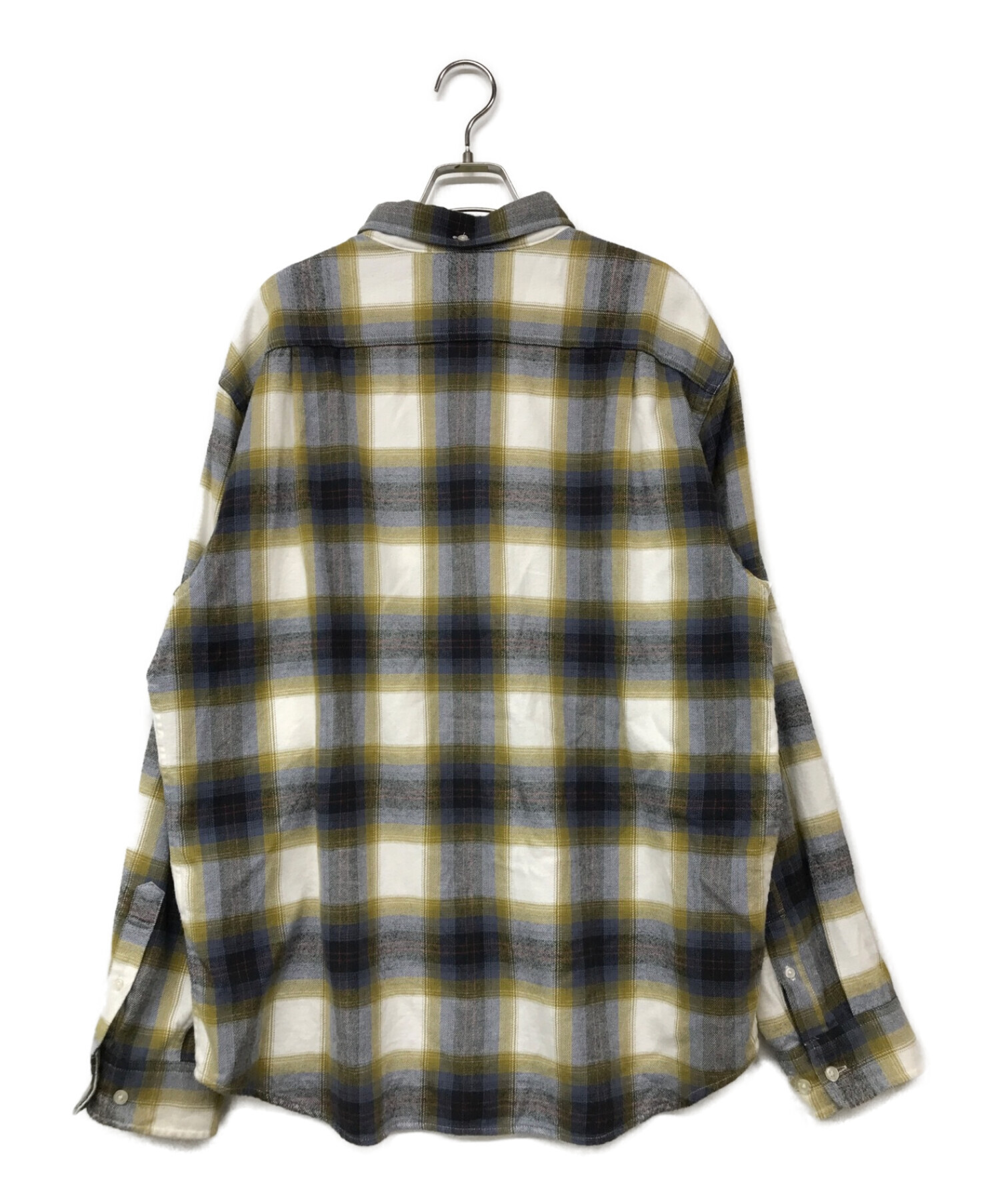 SUPREME (シュプリーム) Brushed Plaid Flannel Shirt グレー×イエロー サイズ:L