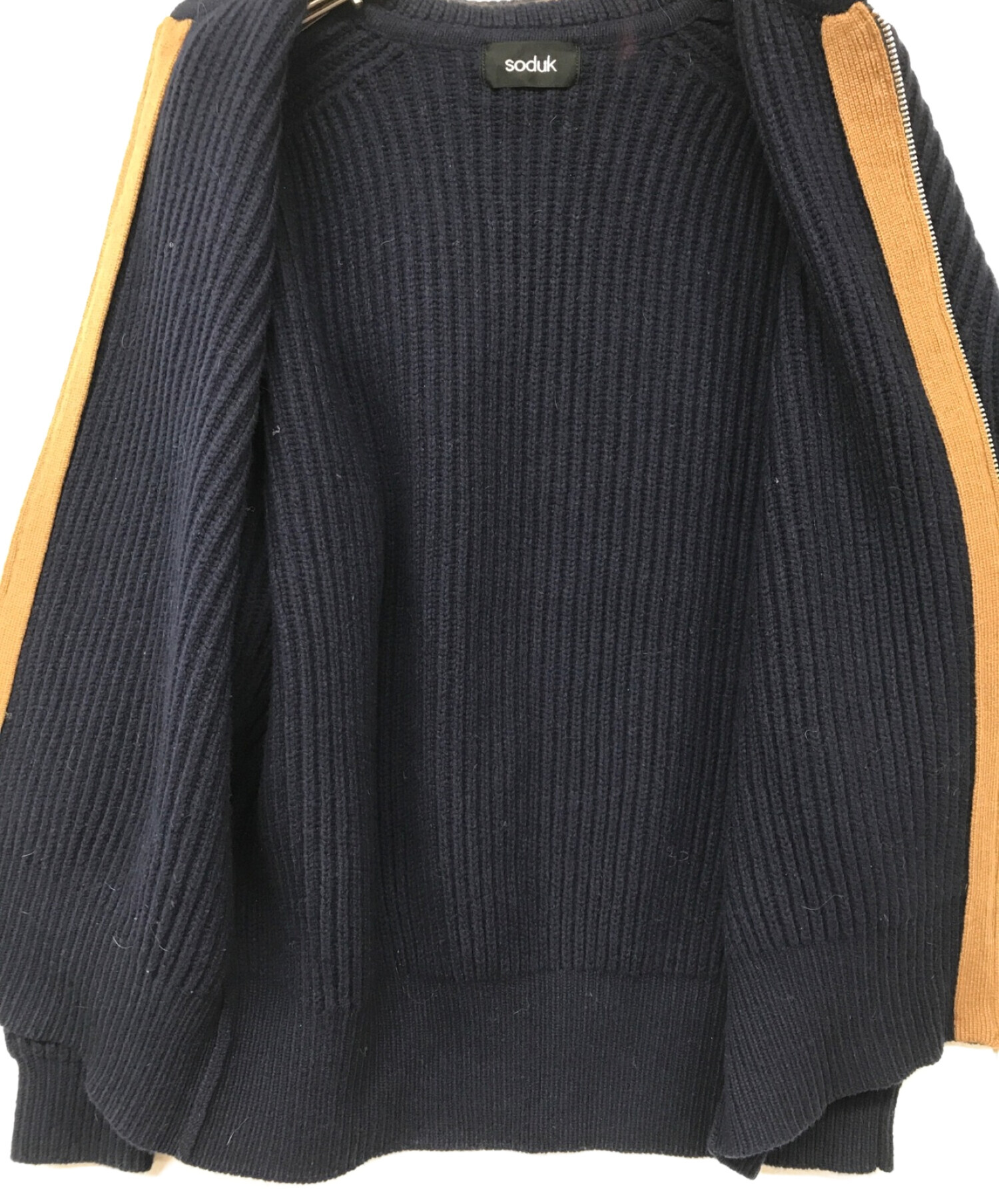 中古・古着通販】soduk (スドーク) asymmetry zip-up cardigan