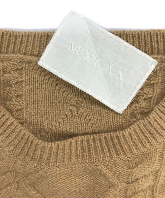 中古・古着通販】MYLAN (マイラン) Cashmere Cable Knit Layered top 