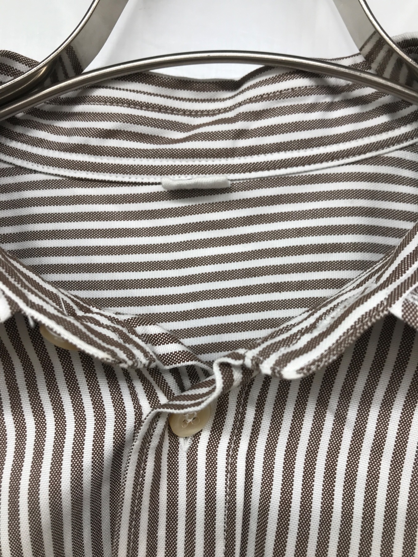 45R (フォーティーファイブアール) 薄オックスのMシャツドレス ブラウン×ホワイト サイズ:表記無し