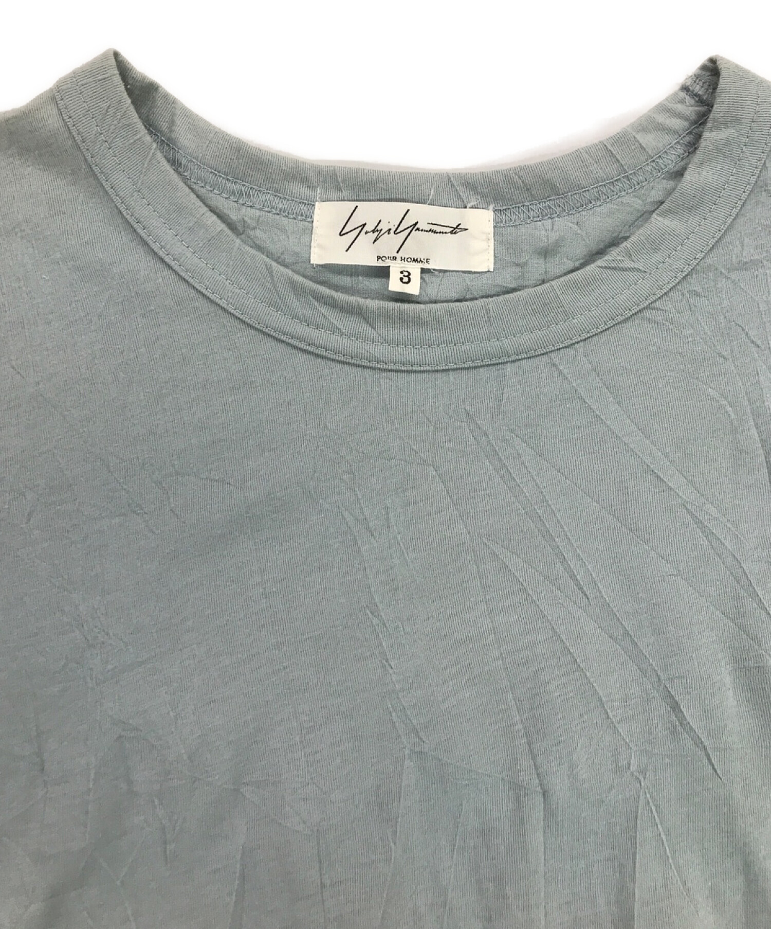 中古・古着通販】Yohji Yamamoto pour homme (ヨウジヤマモト プールオム) シワ加工カットソー グレー  サイズ:3｜ブランド・古着通販 トレファク公式【TREFAC FASHION】スマホサイト