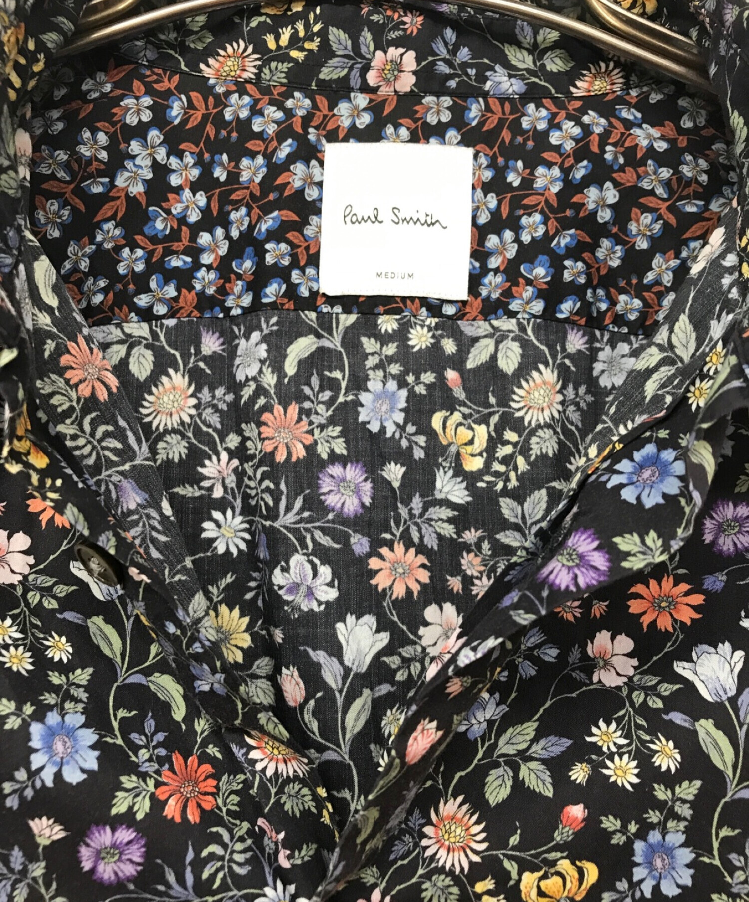 PAUL SMITH (ポールスミス) LIBERTY フローラルプリントシャツ ネイビー サイズ:M