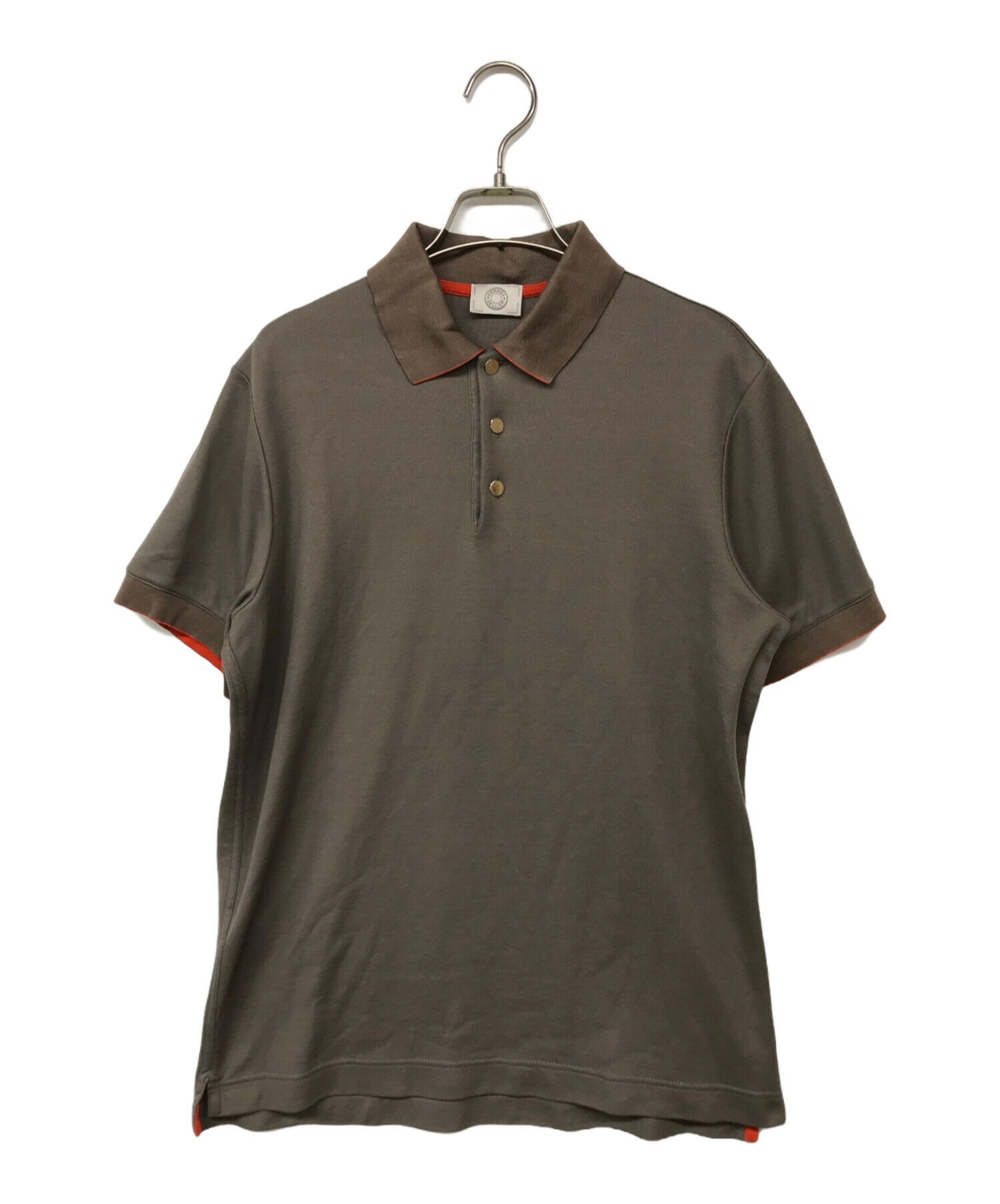 HERMES SELLIER (エルメス) ポロシャツ ブラウン サイズ:M