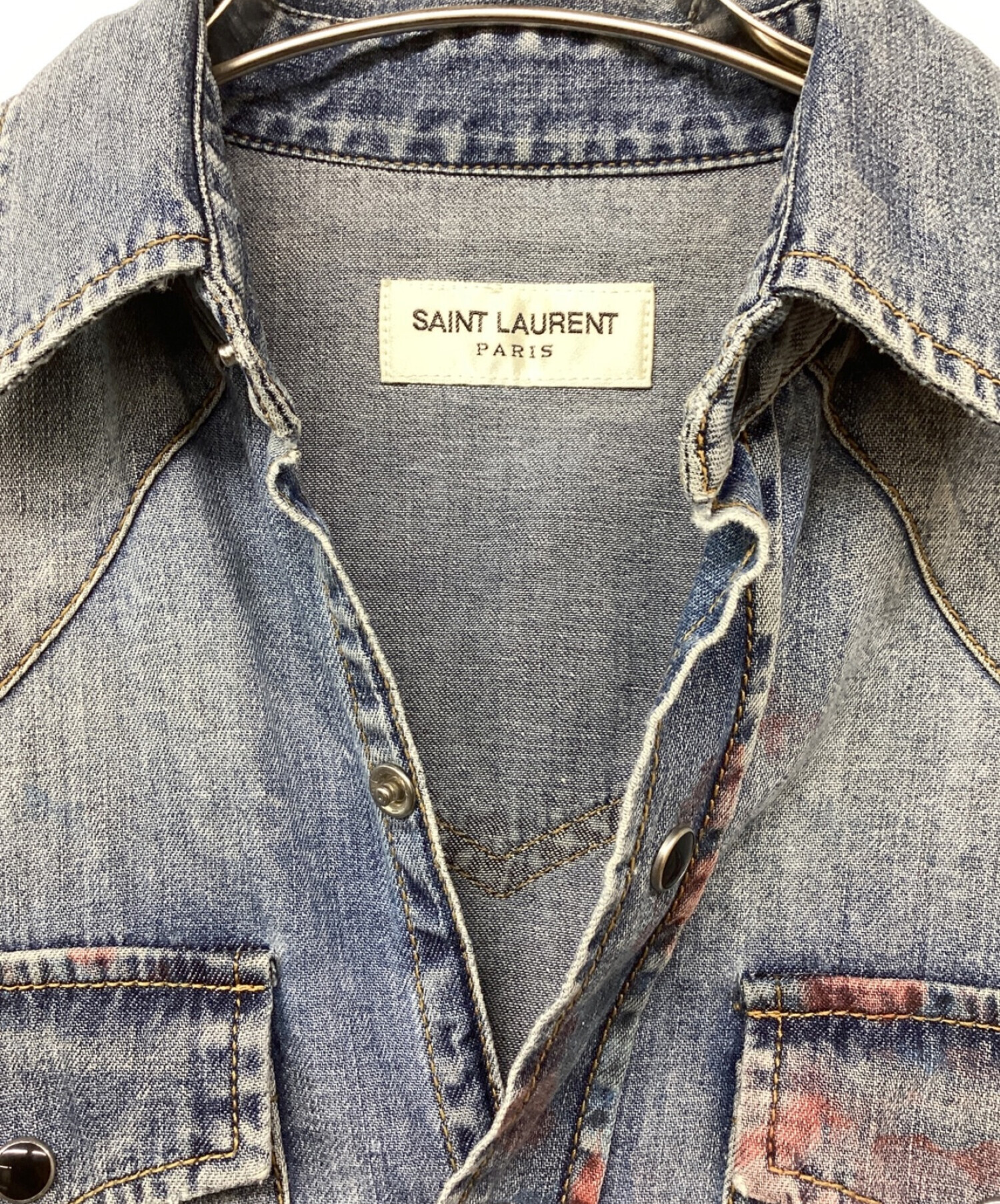 中古・古着通販】Saint Laurent Paris (サンローランパリ) 花柄デニムウエスタンシャツ インディゴ サイズ:XS｜ブランド・古着通販  トレファク公式【TREFAC FASHION】スマホサイト