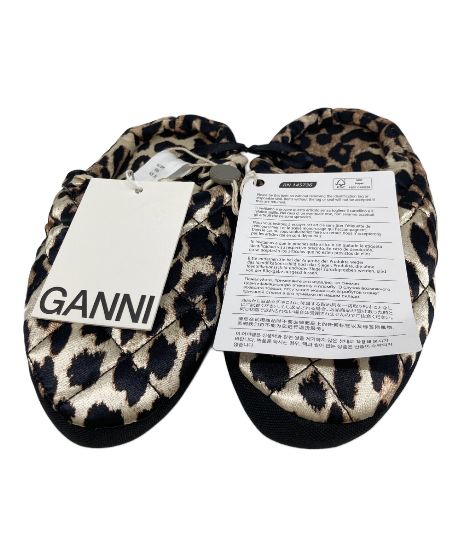 中古・古着通販】GANNI (ガニー) レオパードスリッポン ベージュ×ブラック サイズ:38｜ブランド・古着通販 トレファク公式【TREFAC  FASHION】スマホサイト