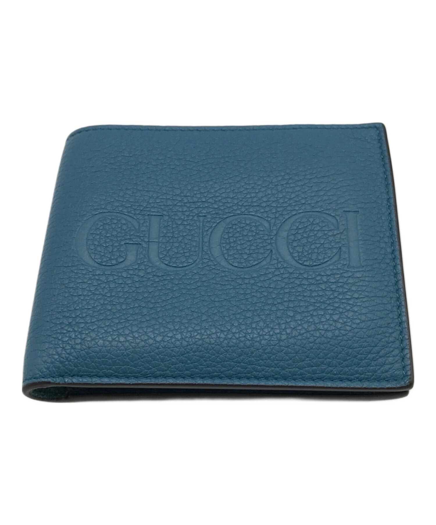 中古・古着通販】GUCCI (グッチ) エンボスロゴ2つ折り財布 ブルー｜ブランド・古着通販 トレファク公式【TREFAC FASHION】スマホサイト