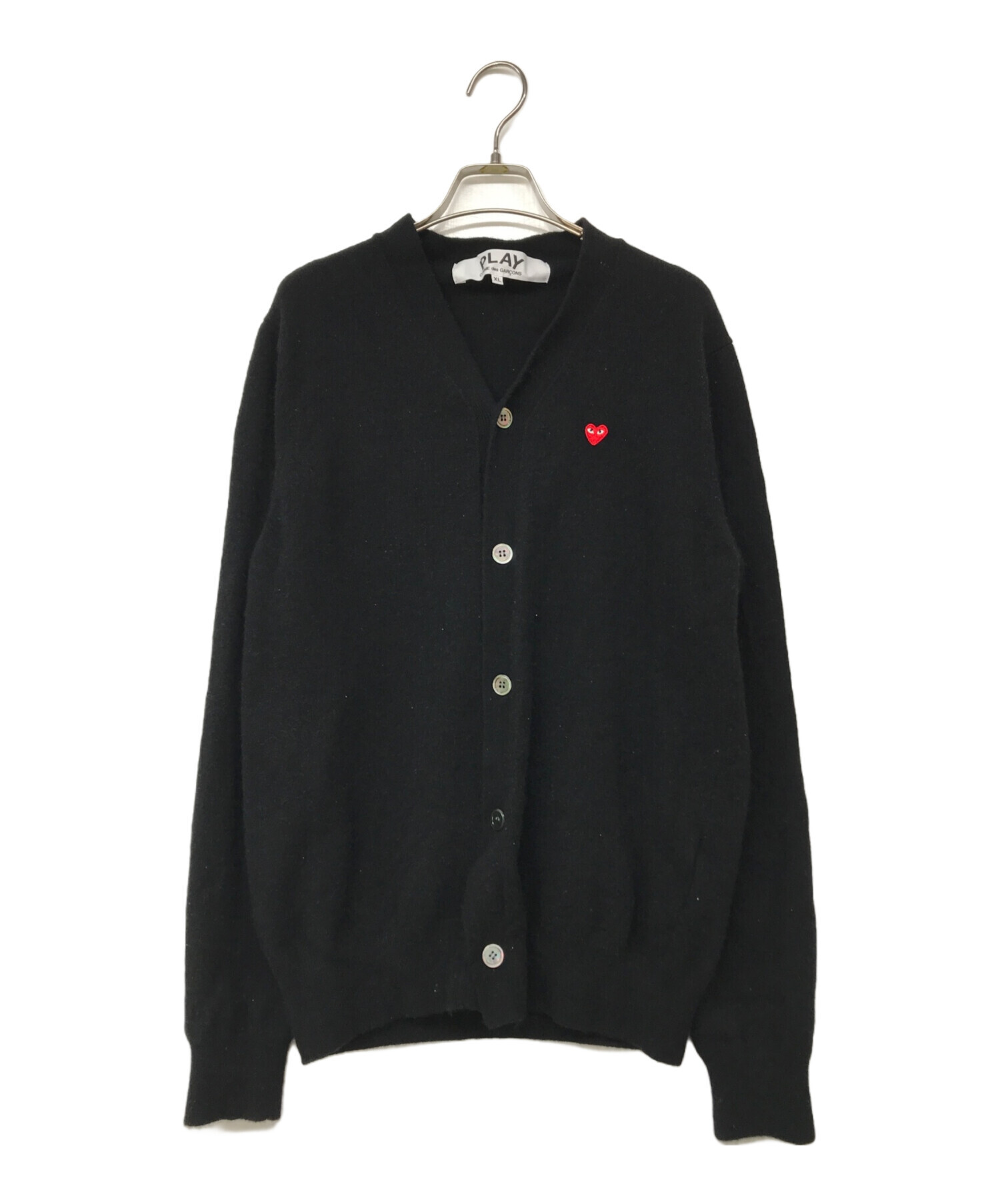 中古・古着通販】PLAY COMME des GARCONS (プレイ コムデギャルソン) ニットカーディガン ブラック サイズ:XL｜ブランド・古着通販  トレファク公式【TREFAC FASHION】スマホサイト