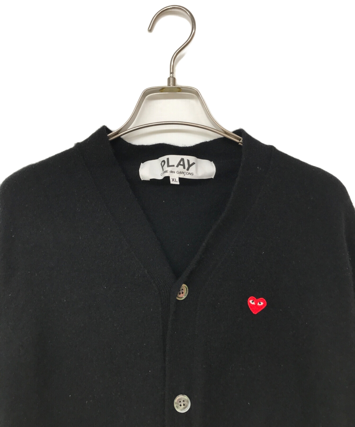 中古・古着通販】PLAY COMME des GARCONS (プレイ コムデギャルソン) ニットカーディガン ブラック サイズ:XL｜ブランド・古着通販  トレファク公式【TREFAC FASHION】スマホサイト